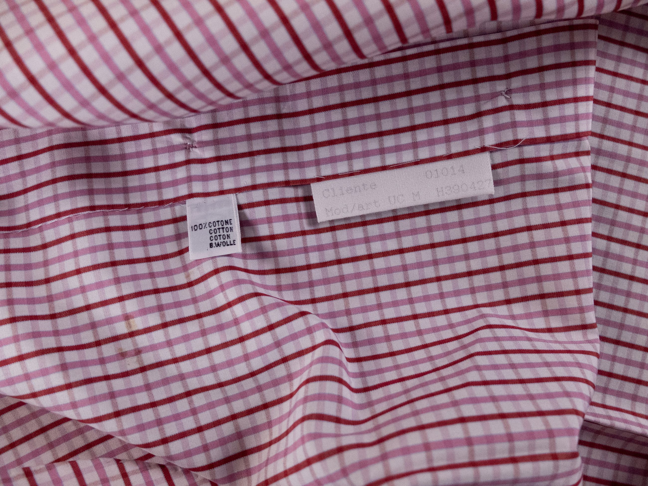Kiton KITON Cipa Napoli pink plaid cotton dress shirt 40 / 15.75 Size US M / EU 48-50 / 2 - 5 Thumbnail