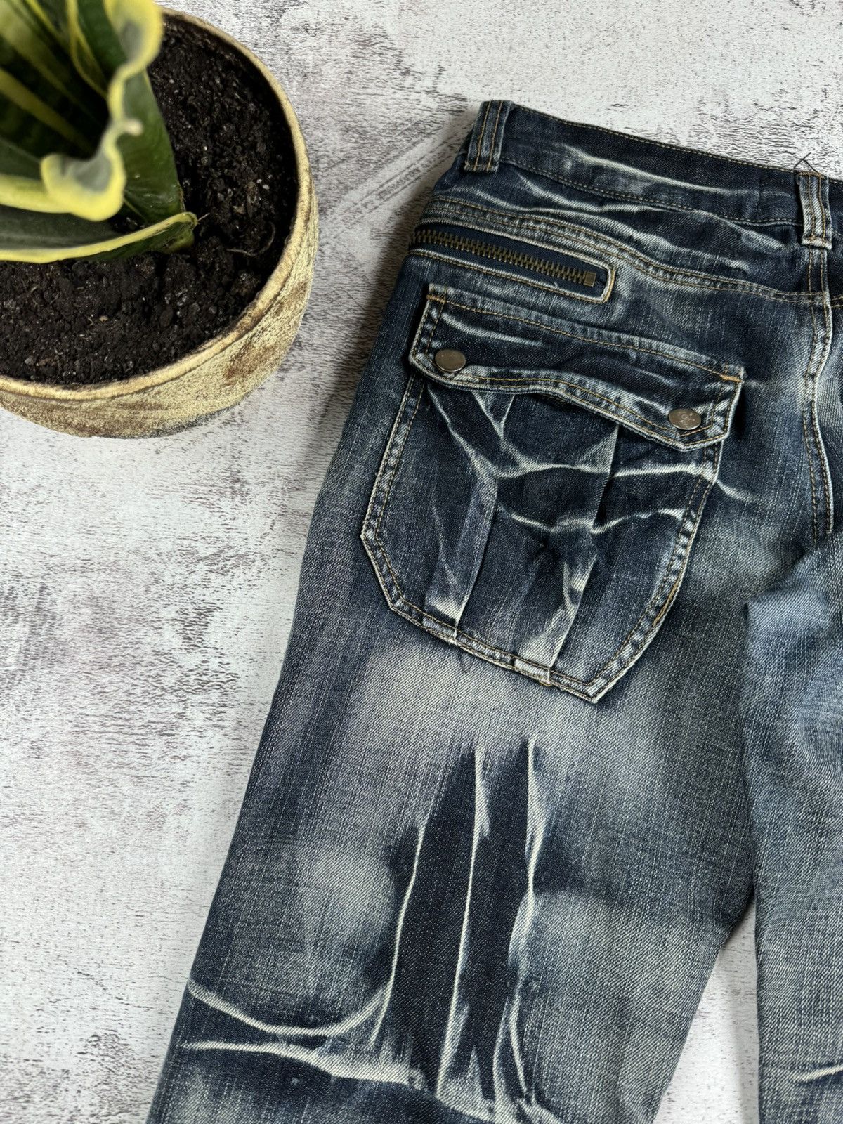 Japanese Brand Vintage Faded Distressed Y2K Rap Jeansia Jeans Pants Bottoms Size US 32 / EU 48 - 6 Thumbnail