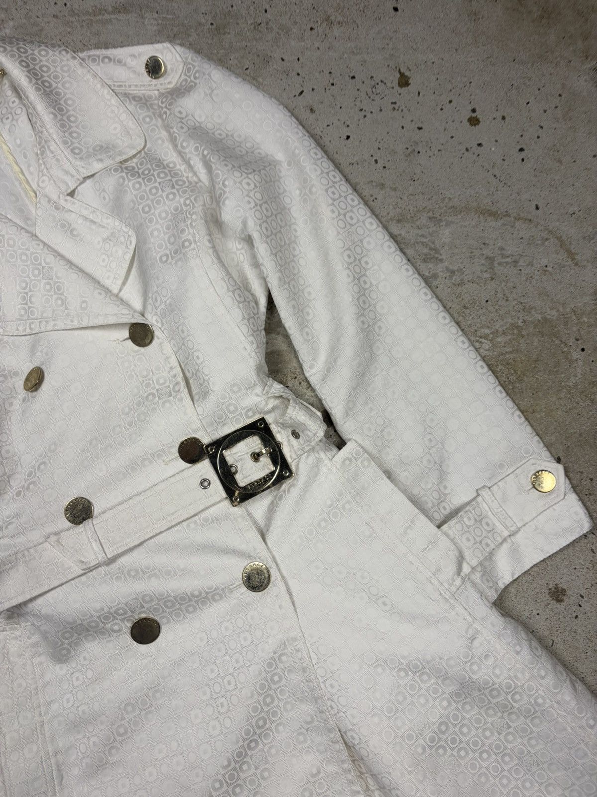 Versace 2000s Gianni Versace Double Breasted Trench Coat Jacquard Size M / US 6-8 / IT 42-44 - 8 Thumbnail