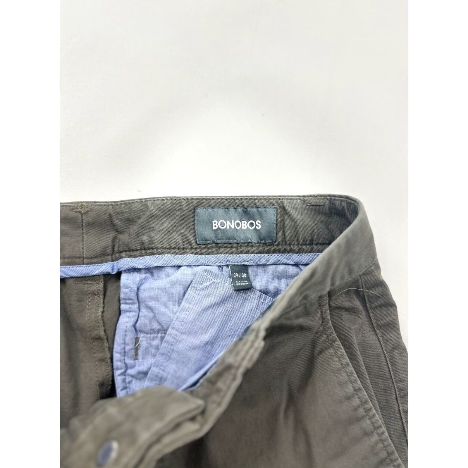 Bonobos Bonobos Pants Men 29x30 Slim Chino Gray Zip Straight 30 Inseam Regular Mens Size US 29 - 3 Thumbnail