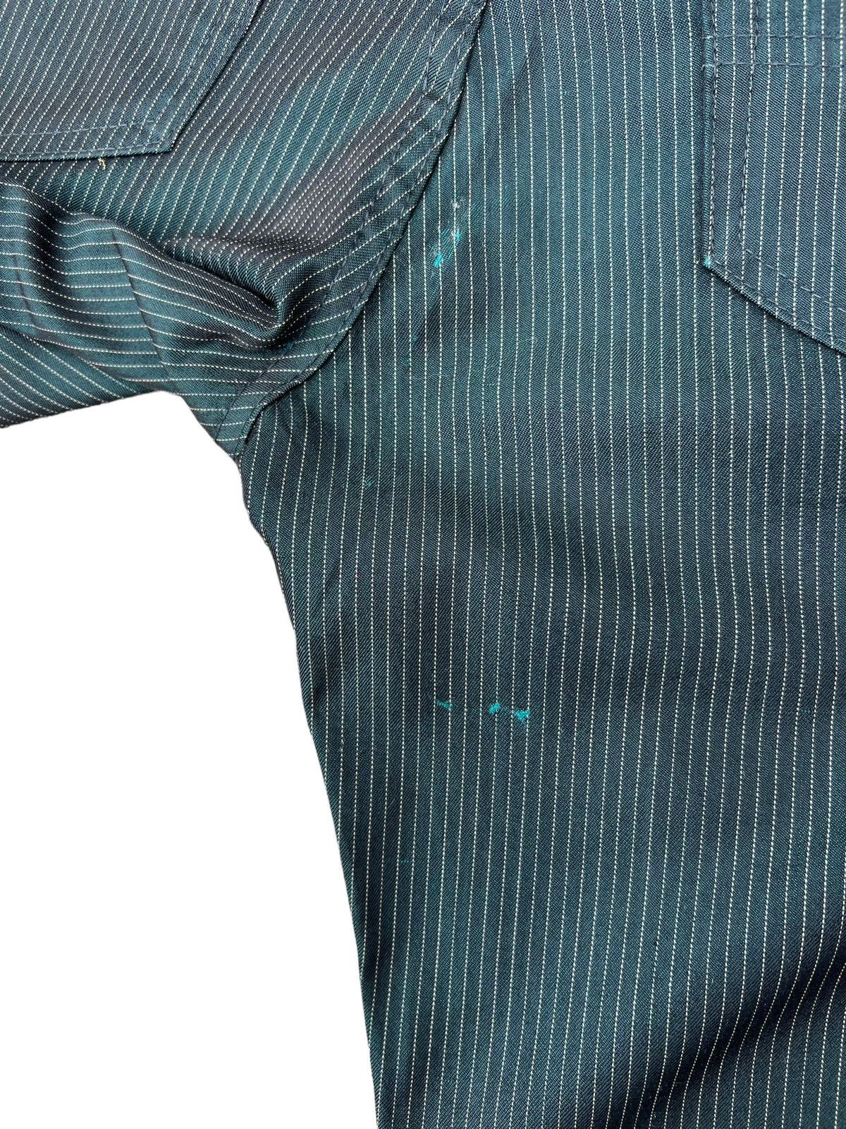 Vintage Paul Smith Jeans Shiny Dark Green Striped Pant Size US 28 / EU 44 - 16 Thumbnail