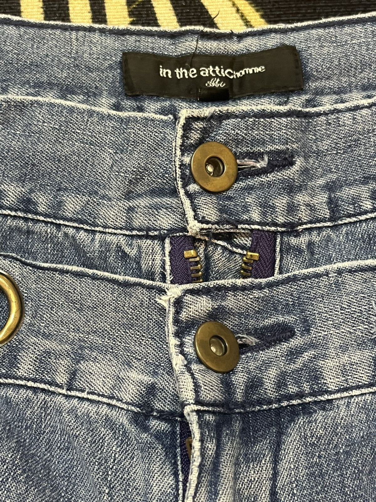 In The Attic Vintage In The Attic Homme Double Waist Studded Grunge Denim Size US 31 - 11 Thumbnail