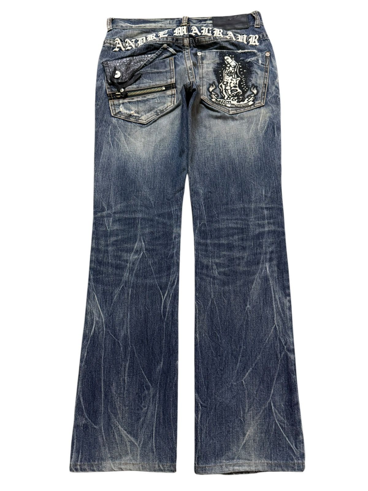 If Six Was Nine Vintage 90s Japan Andre Malraur Faded Thunder Wash Bleached Size US 30 / EU 46 - 2 Thumbnail