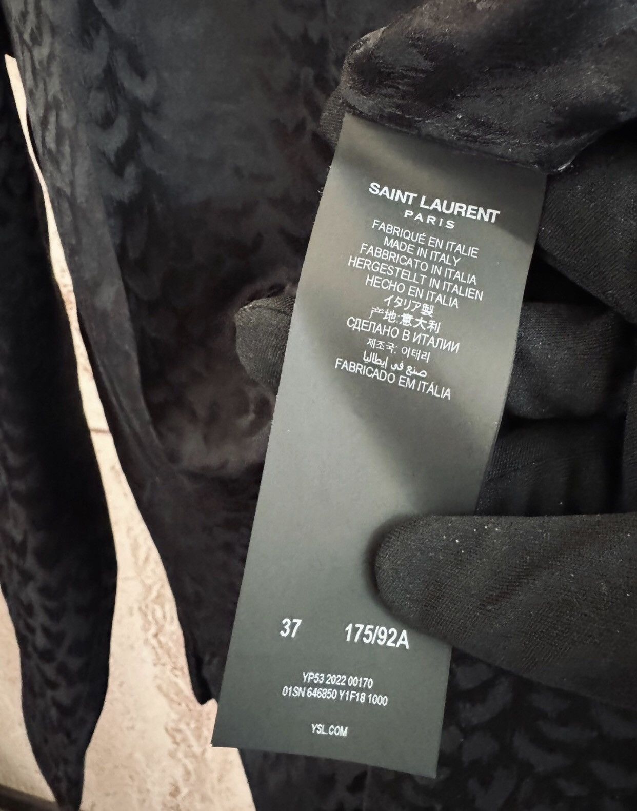 Saint Laurent Paris × Yves Saint Laurent Saint Laurent SLP Saint Laurent 22SS silk jacquard shirt Size US M / EU 48-50 / 2 - 8 Thumbnail