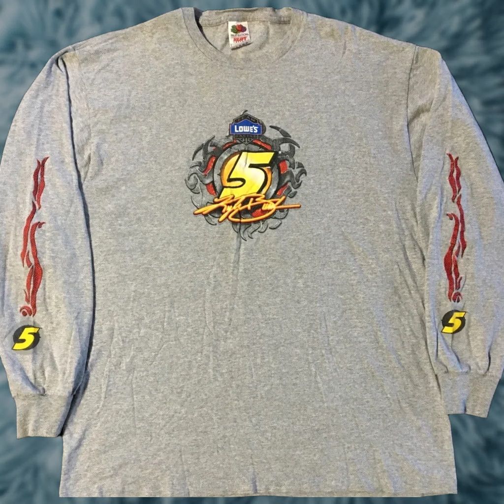 Fox Racing VINTAGE NASCAR Kyle Busch Shirt XL Flames Grunge Biker Skate Fire Y2K 90s Gray Mens Long Sleeve Size US XL / EU 56 / 4 - 1 Thumbnail