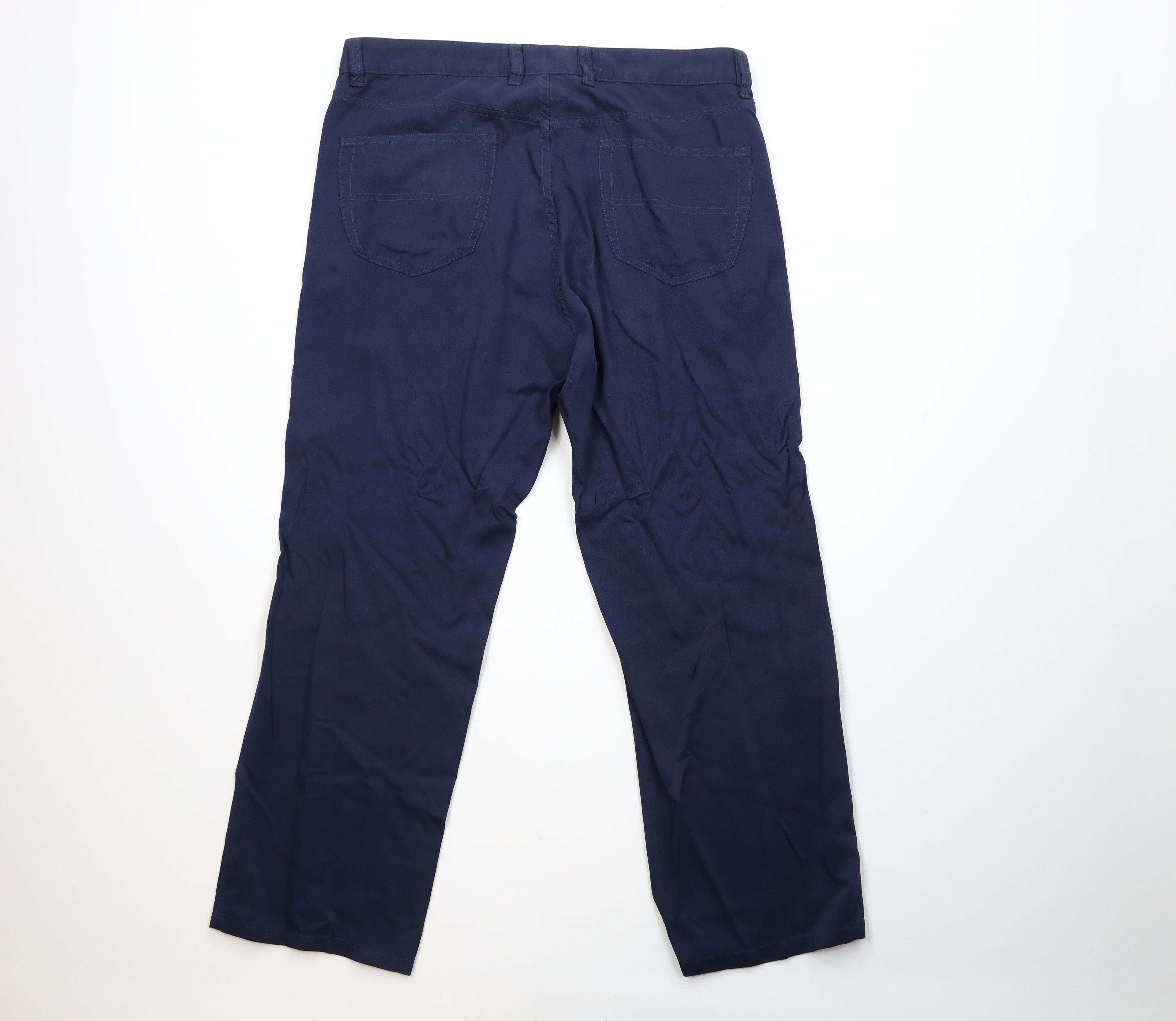 Ermenegildo Zegna Vintage Ermenegildo Zegna Rayon Gabardine Pants Navy Blue Size US 38 / EU 54 - 9 Thumbnail