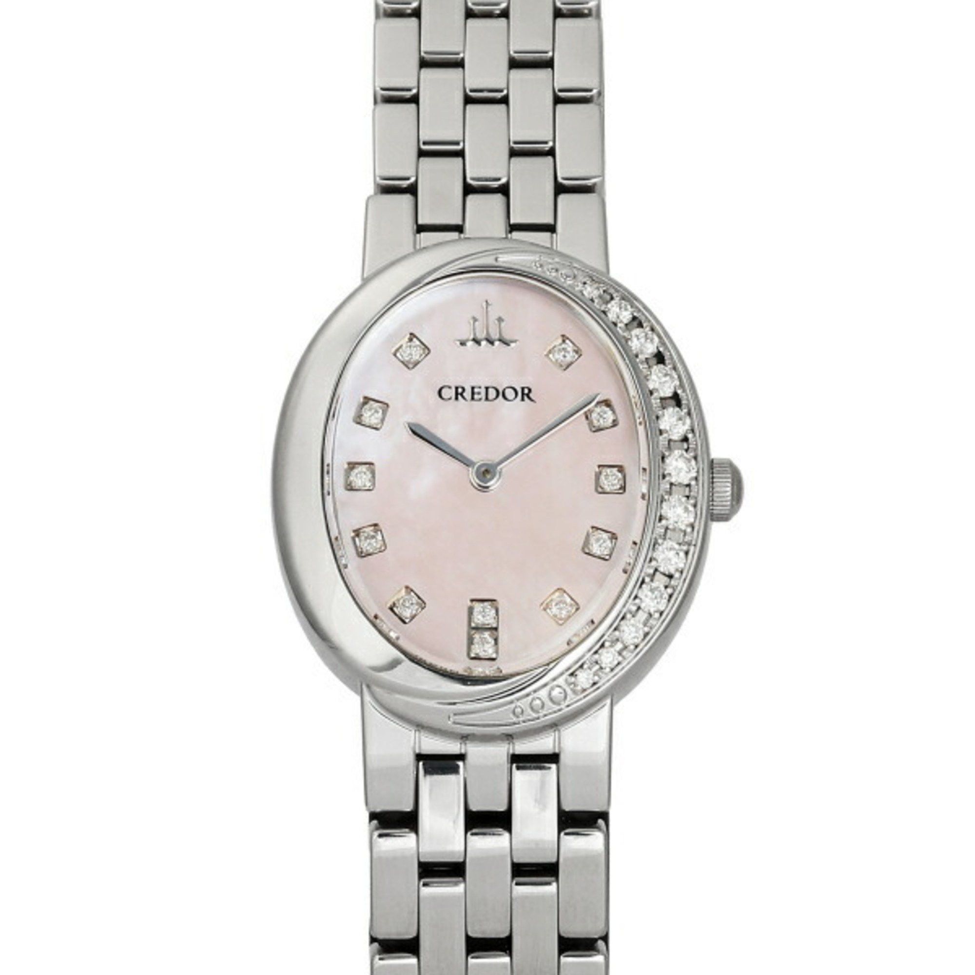 image of Seiko Credor Signo Gswe855 Pink Dial Watch Men's