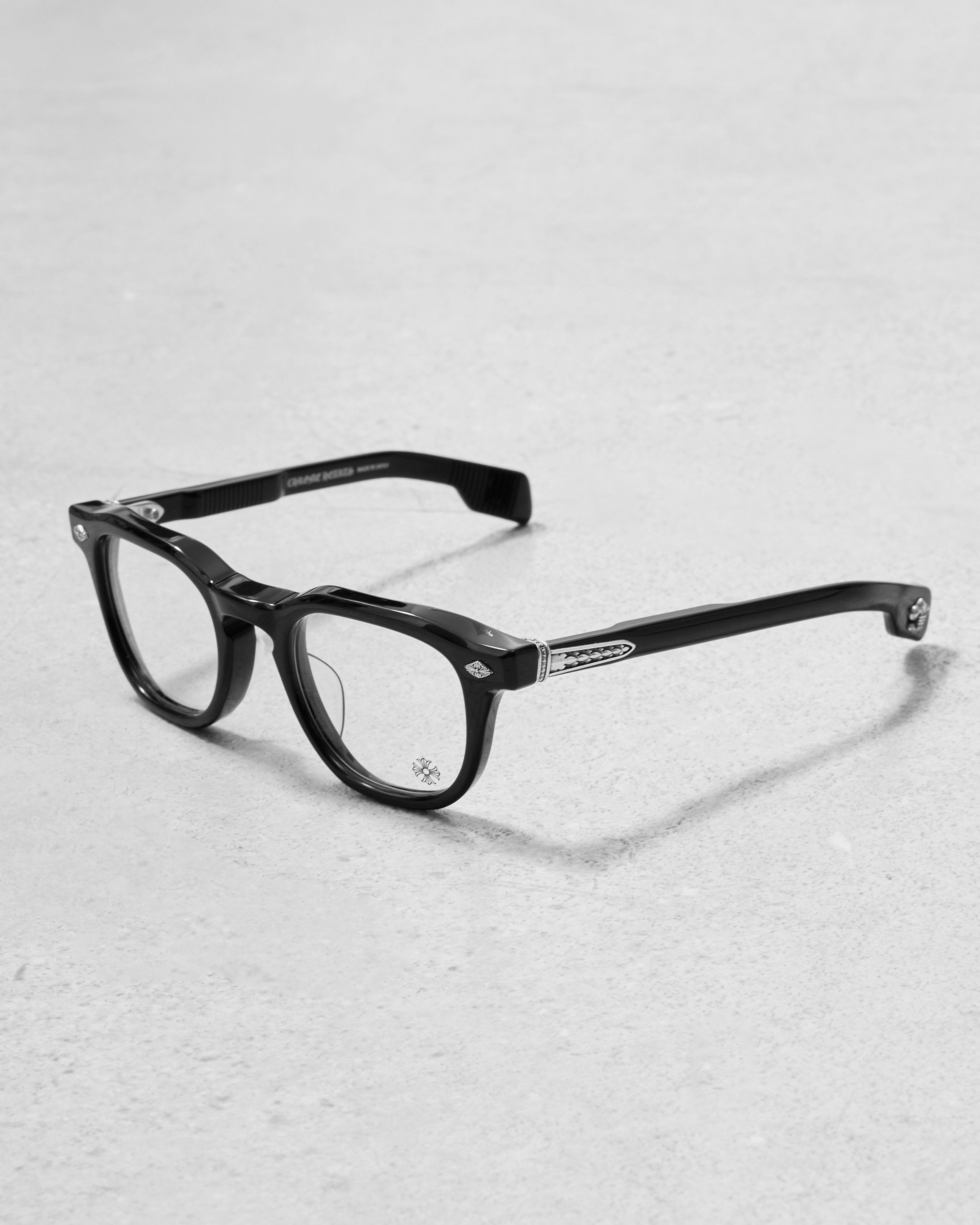 【CHROME HEARTS】CHIRP CHIRP-A BK シルバー装飾 Chrome Hearts クロムハーツ CHIRP CHIRP フレア メガネ (CHROME