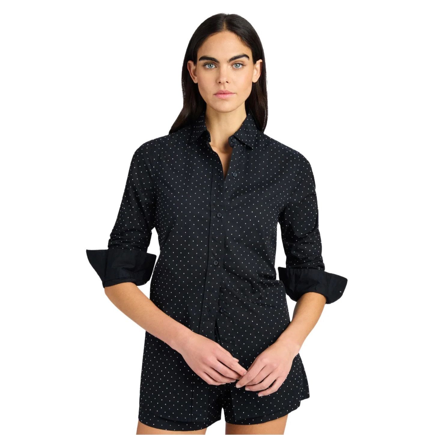 Generation Love Generation Love MARC CRYSTAL Button down SHIRT black Sz S Size S / US 4 / IT 40 - 1 Thumbnail