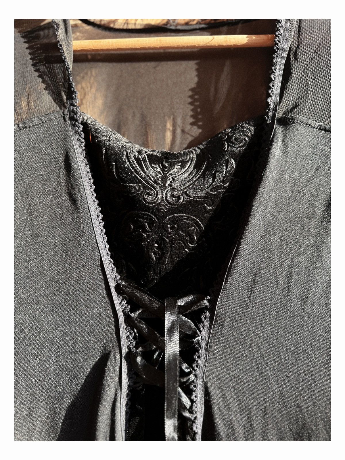 Other Gothic Witch Velvet Lace-Up Dress – Black Mesh & Brocade Size S / US 4 / IT 40 - 5 Thumbnail