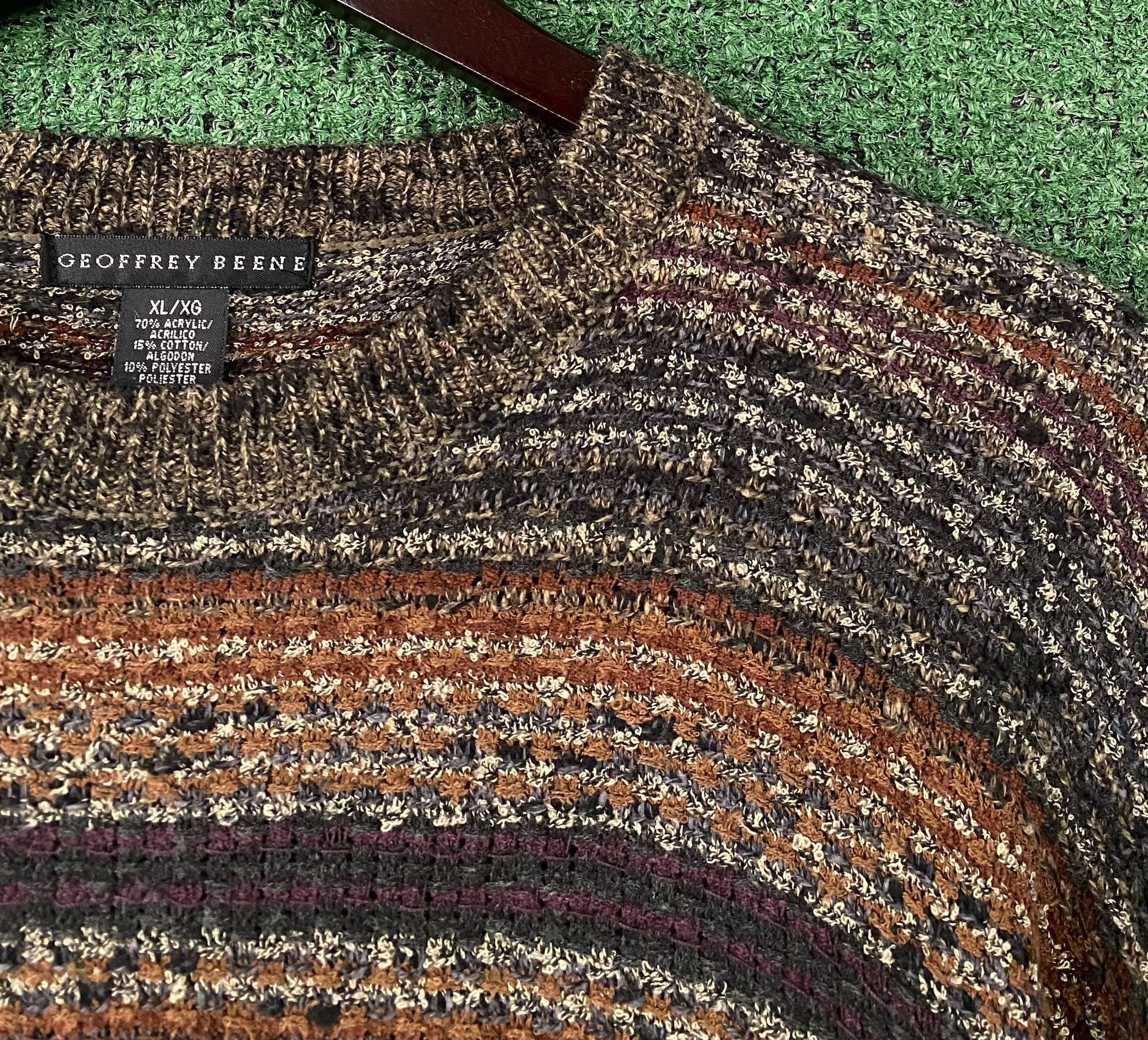 Other Vintage 90’s Geoffrey Beene Textured Patterned Sweater Large Size US L / EU 52-54 / 3 - 3 Thumbnail