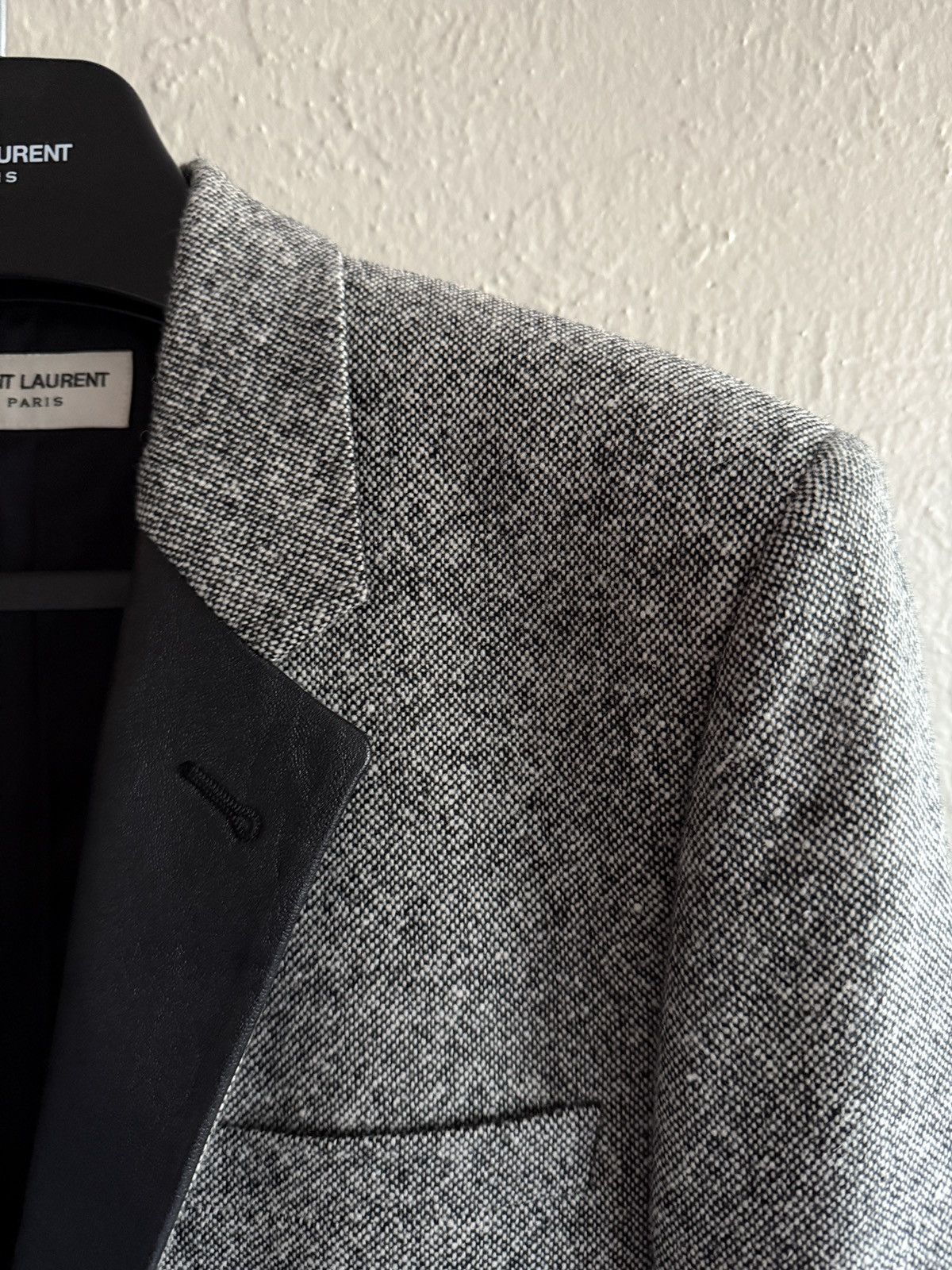 Hedi Slimane × Saint Laurent Paris FW13 Saint Laurent Paris Wool Leather Blazer Jacket 50 Size 50R - 2 Thumbnail