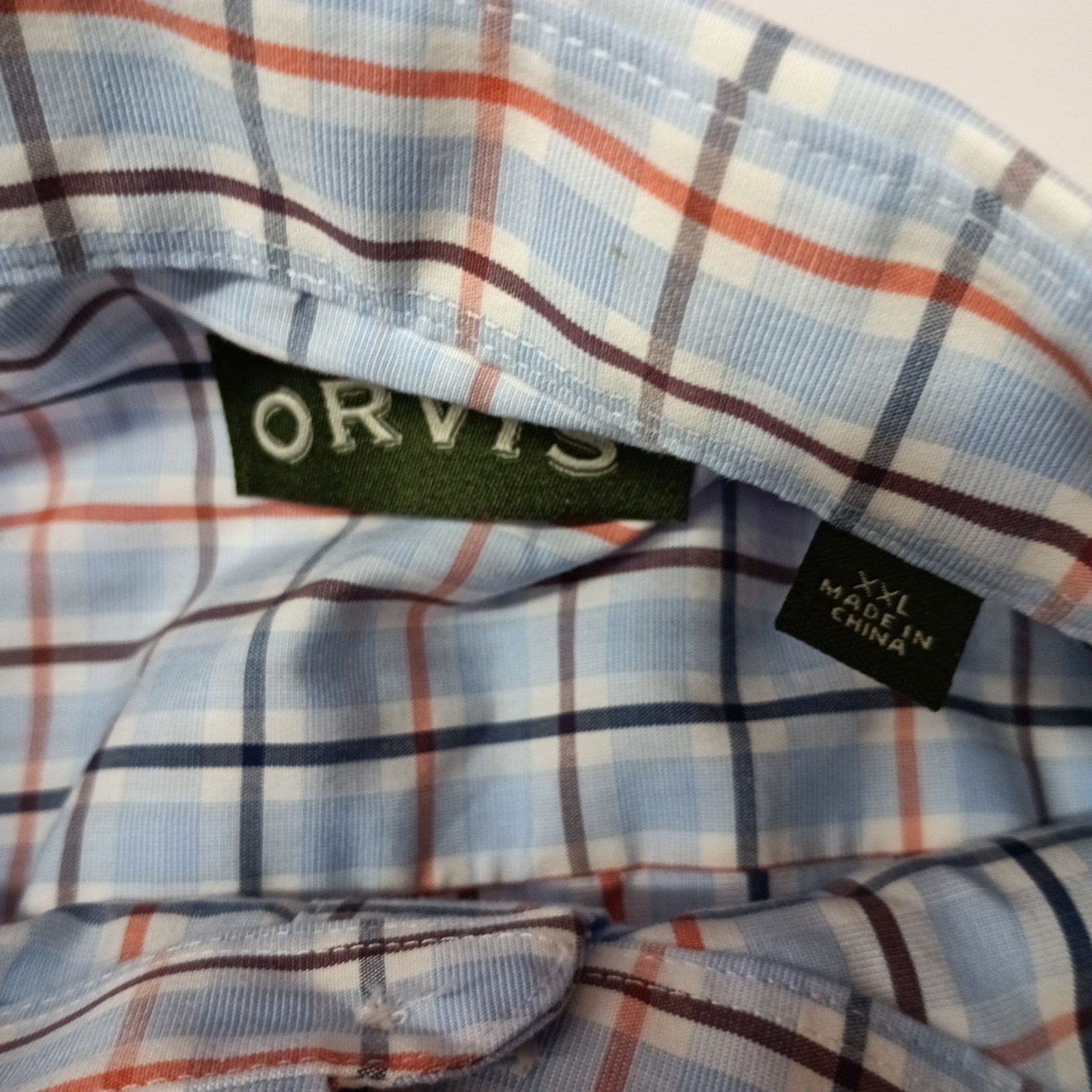 Orvis Orvis Plaid Shirt Men's Size 2XL Light Blue Multicolor Plaid Size US XXL / EU 58 / 5 - 3 Thumbnail