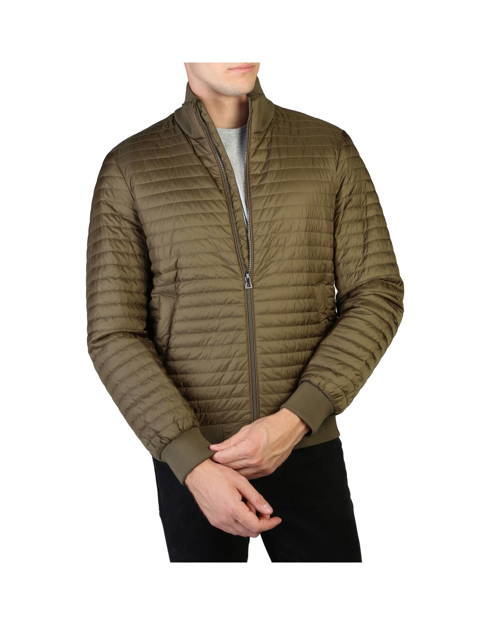 image of Geox Polyester Bomber Jacket With Zip Fastening in Green, Men's (Size Large)