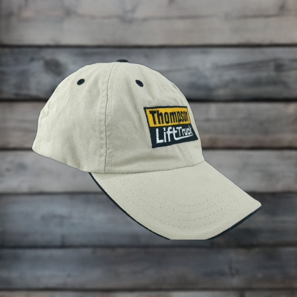 Vintage Thompson CAT LIFT TRUCKS Khaki Adjustable Strap Hat Hat Mens Baseball Cap Strapback 100% Cotton"} Size ONE SIZE - 1 Thumbnail
