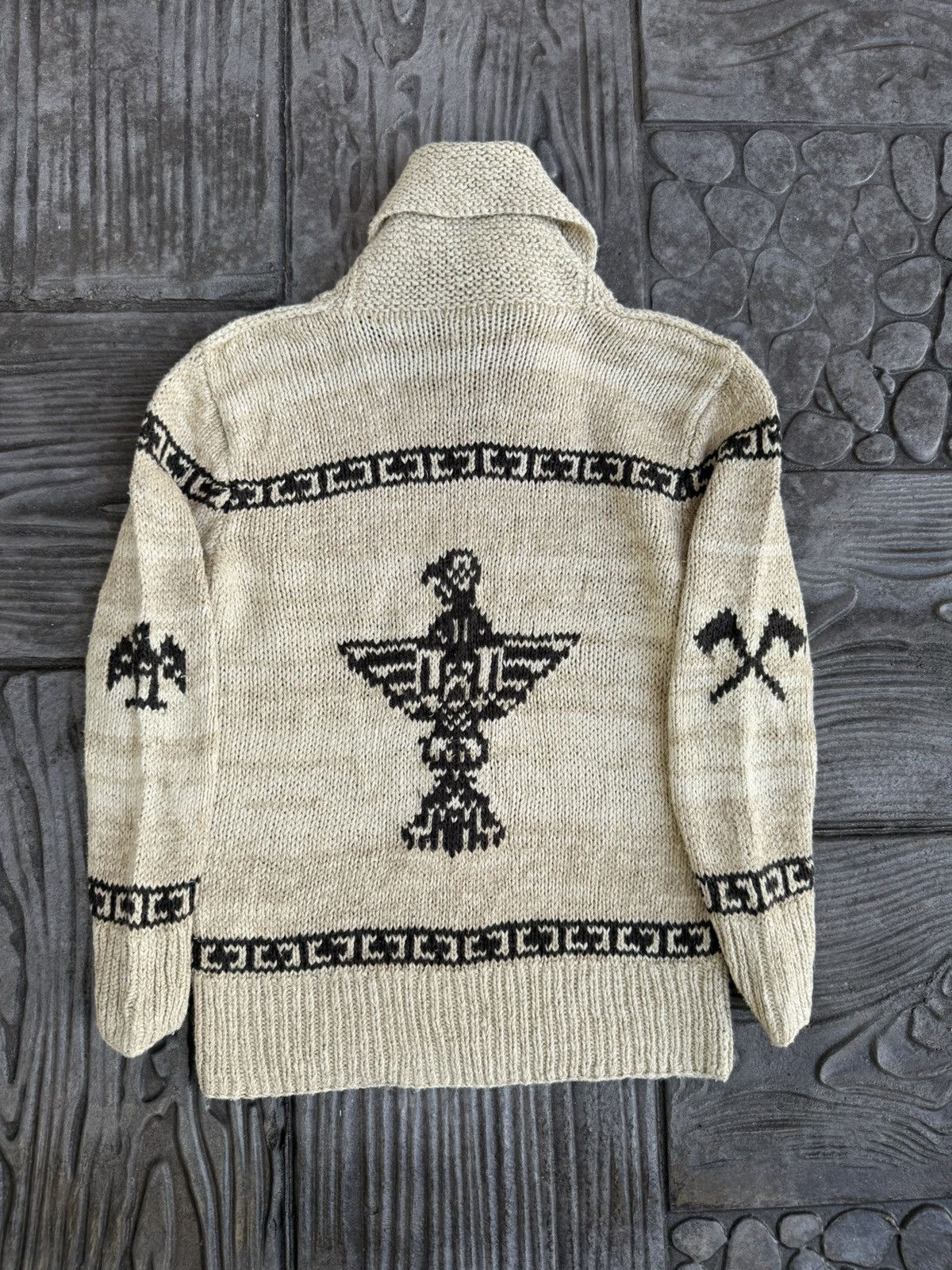 Polo Ralph Lauren 💥RARE💥Vintage 90s PRL Kanata Cowichan Hand Knit Shawl Collar Size US XXS / EU 40 - 13 Thumbnail