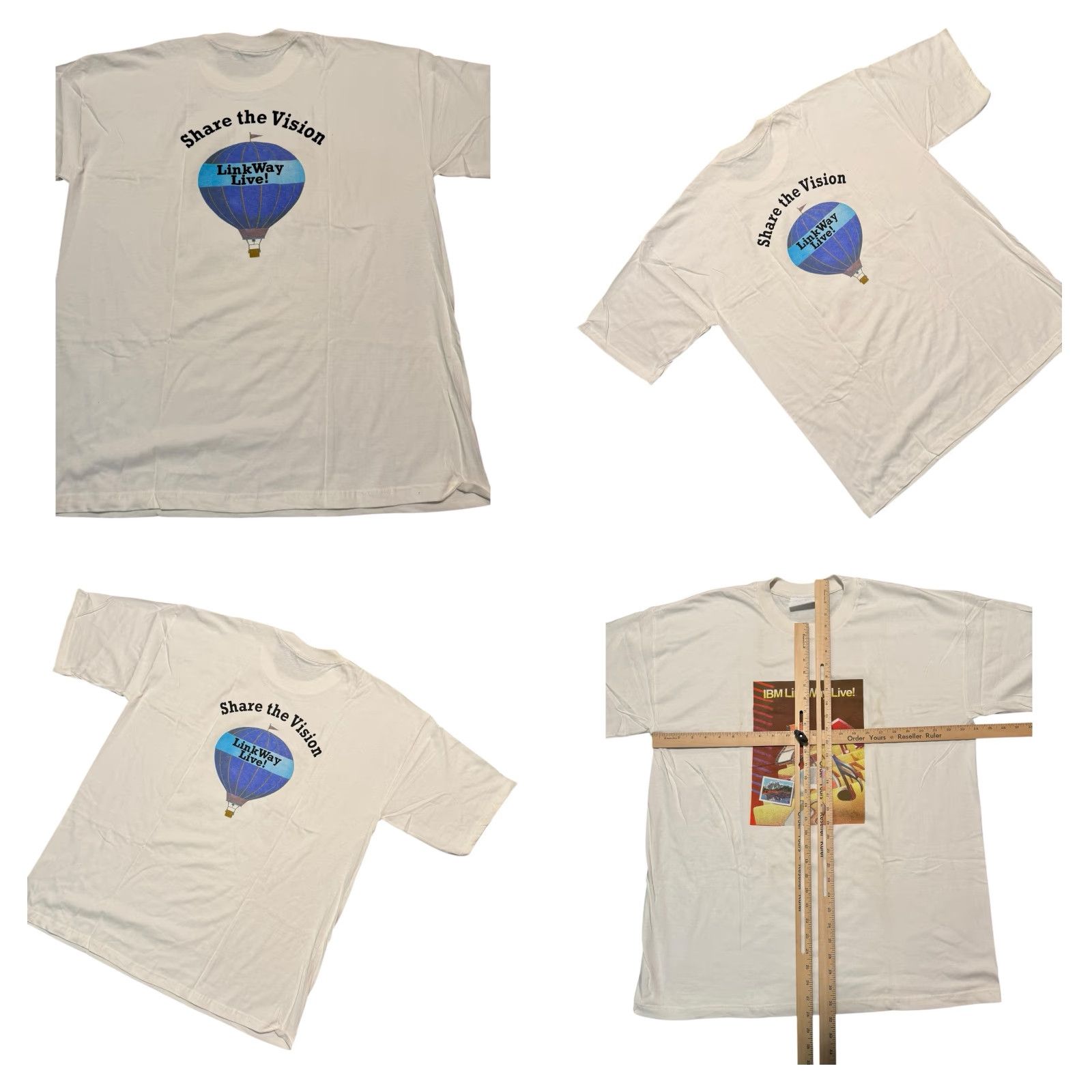 HARE VINTAGE IBM LinkWay Live! Share the Vision Promo TShirt XL White 90s Computer Software Rare Mens Tee Size US XL / EU 56 / 4 - 8 Thumbnail