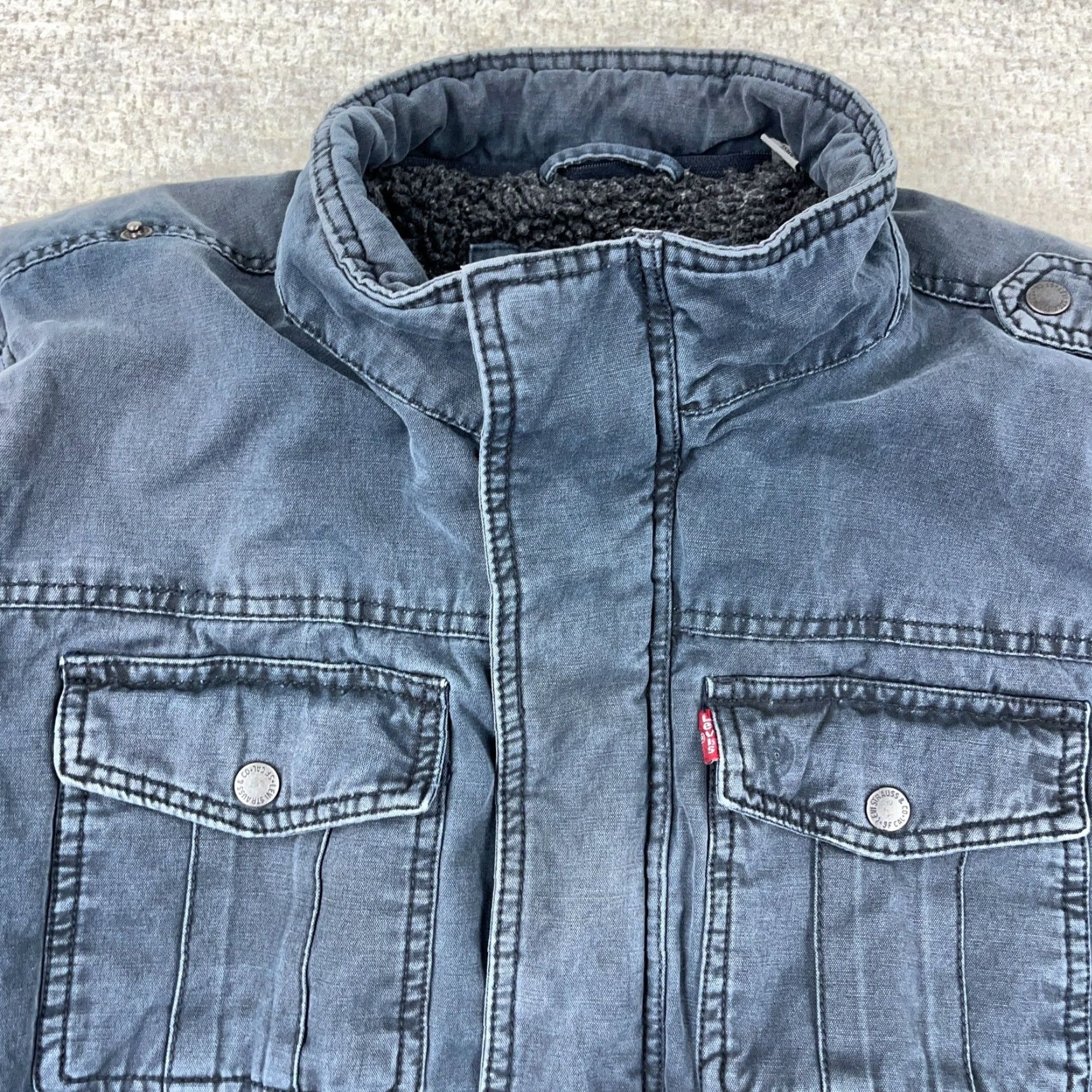 Levi's Levi's Bomber Jacket Men Large Blue Canvas Lined 90s Outdoor Regular Fit Size US L / EU 52-54 / 3 - 5 Thumbnail