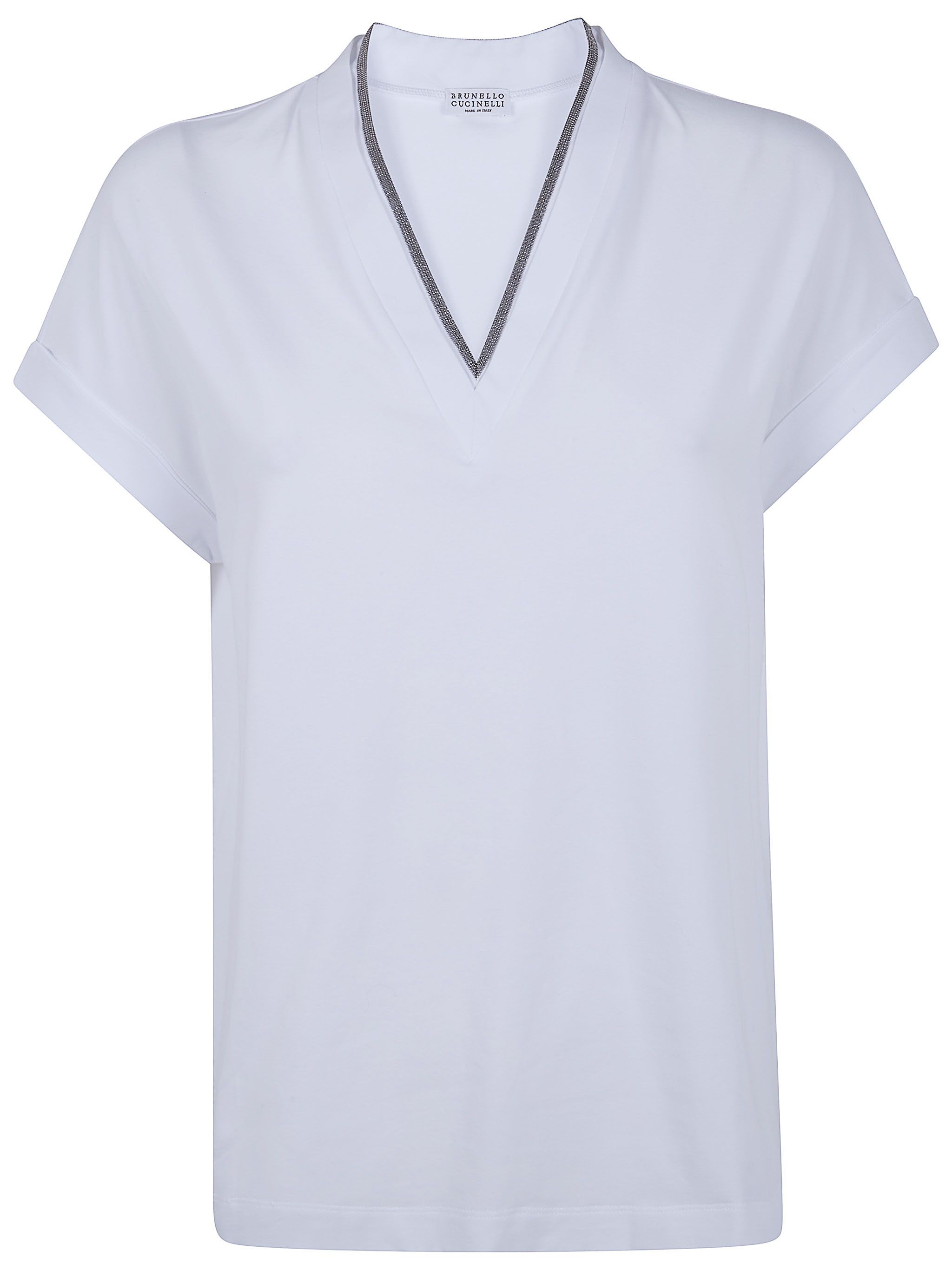 Brunello Cucinelli V NECK T-SHIRT Size L / US 10 / IT 46 - 1 Thumbnail
