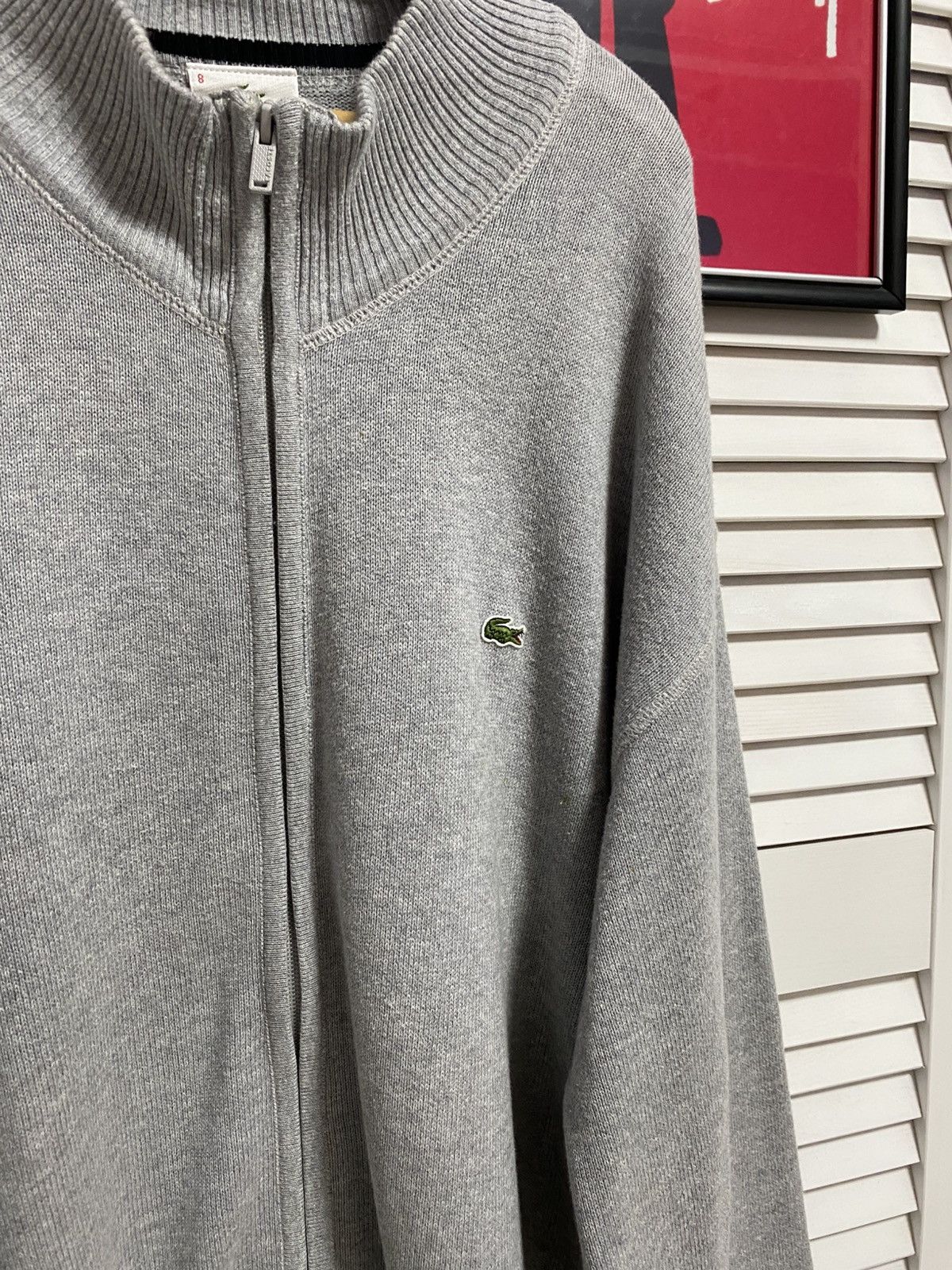 Lacoste Vintage Lacoste Zip-Up Sweater Crocodile Size - XXXL Size US XXL / EU 58 / 5 - 3 Thumbnail