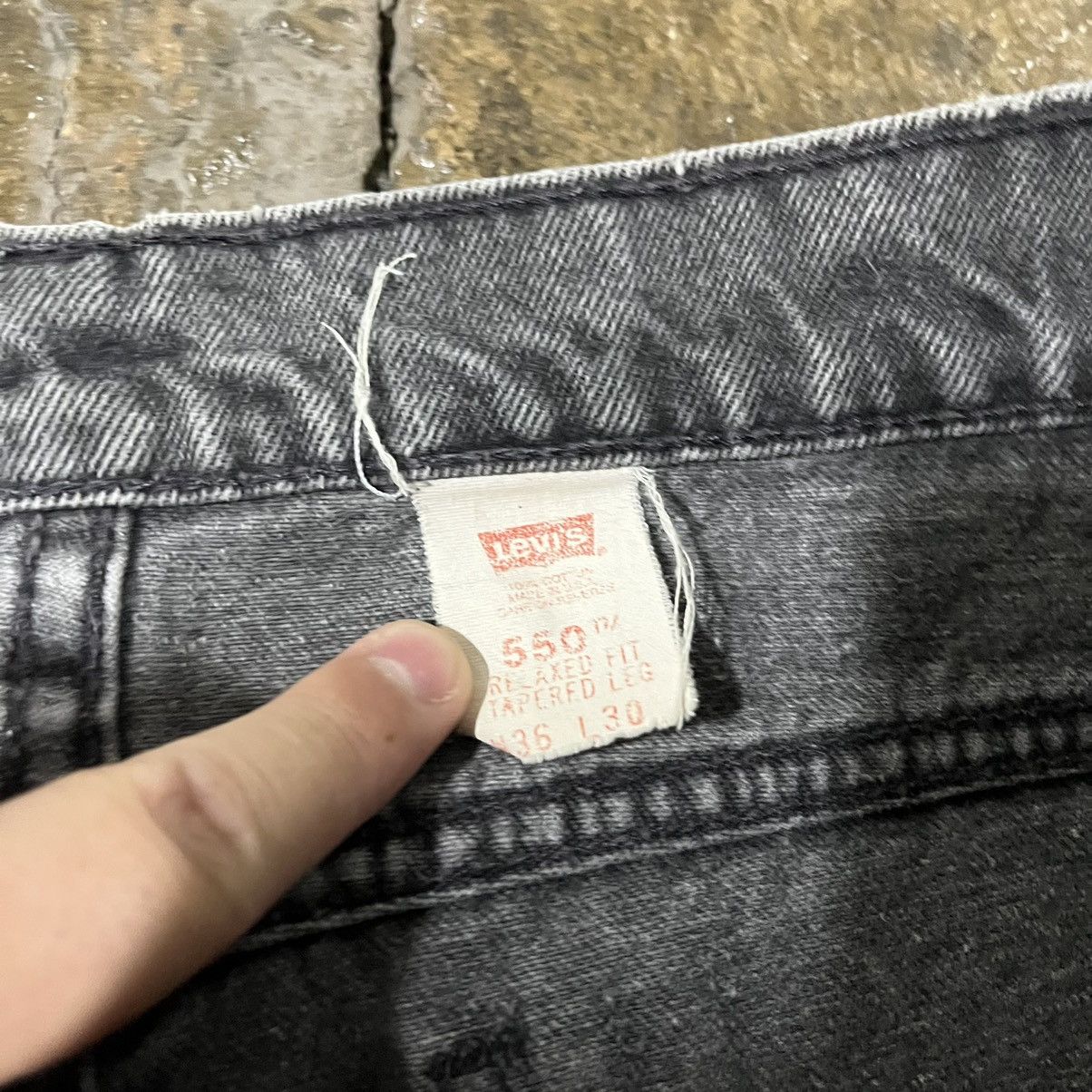 Levi's × Vintage Crazy Vintage 90s Levi's 550 Faded Black Essential Jeans Size US 34 / EU 50 - 9 Thumbnail