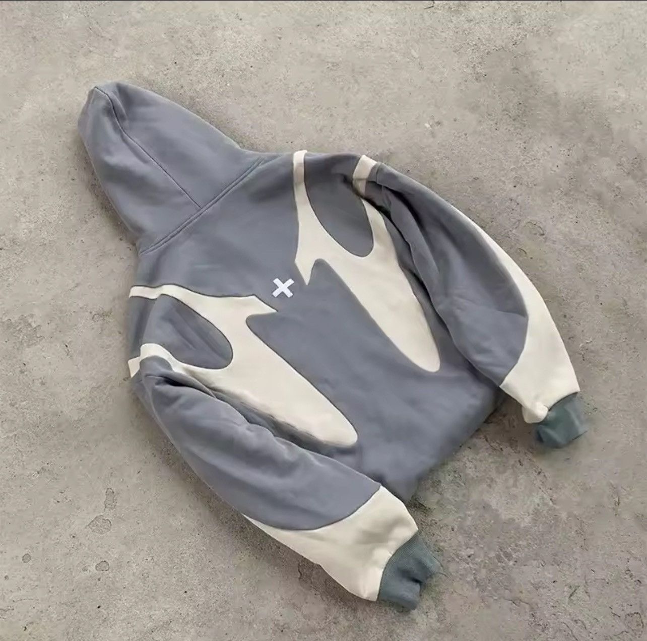 Other Cream and blue hoodie Y2K clothing Size US L / EU 52-54 / 3 - 2 Thumbnail
