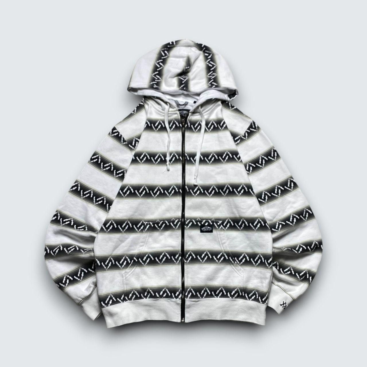 Vans 00s Vans Pattern Zip Hoodie White/Black S Size US S / EU 44-46 / 1 - 1 Thumbnail