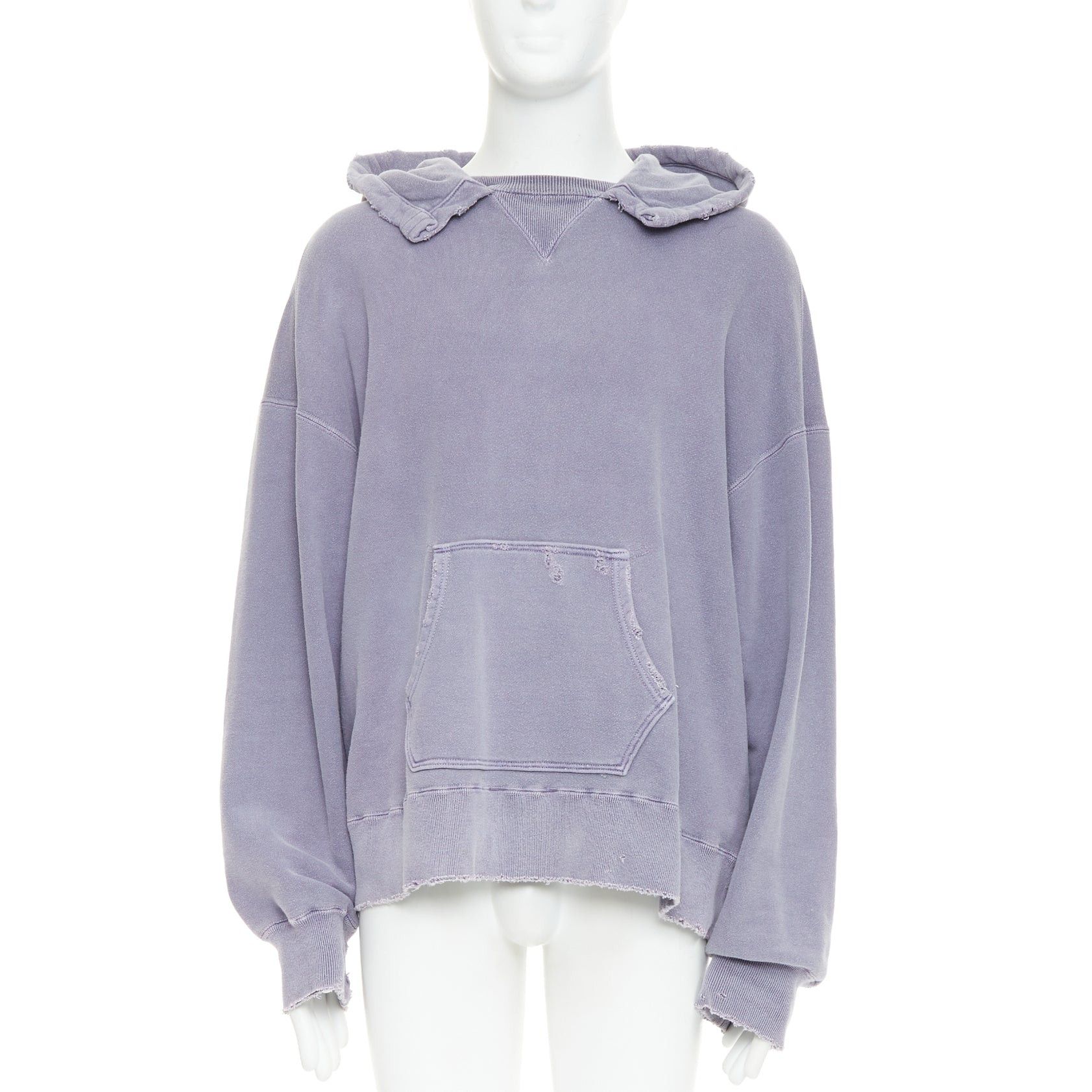 Other ANCELLM washed purple cotton distressed details pocketed hoodie Sz1 S Size US S / EU 44-46 / 1 - 1 Thumbnail