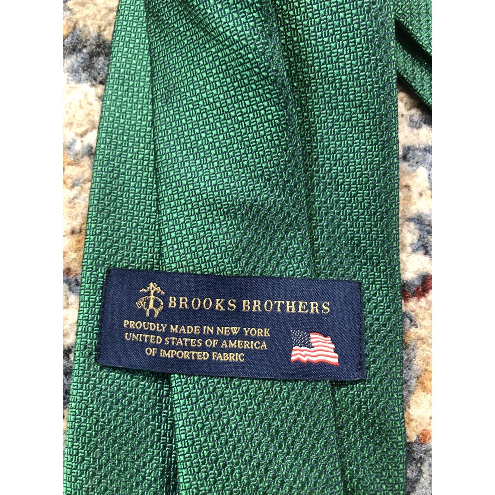 Brooks Brothers Brooks Brothers Mens Tie Green Geometric Woven Classic One Size Made USA Size ONE SIZE - 4 Thumbnail