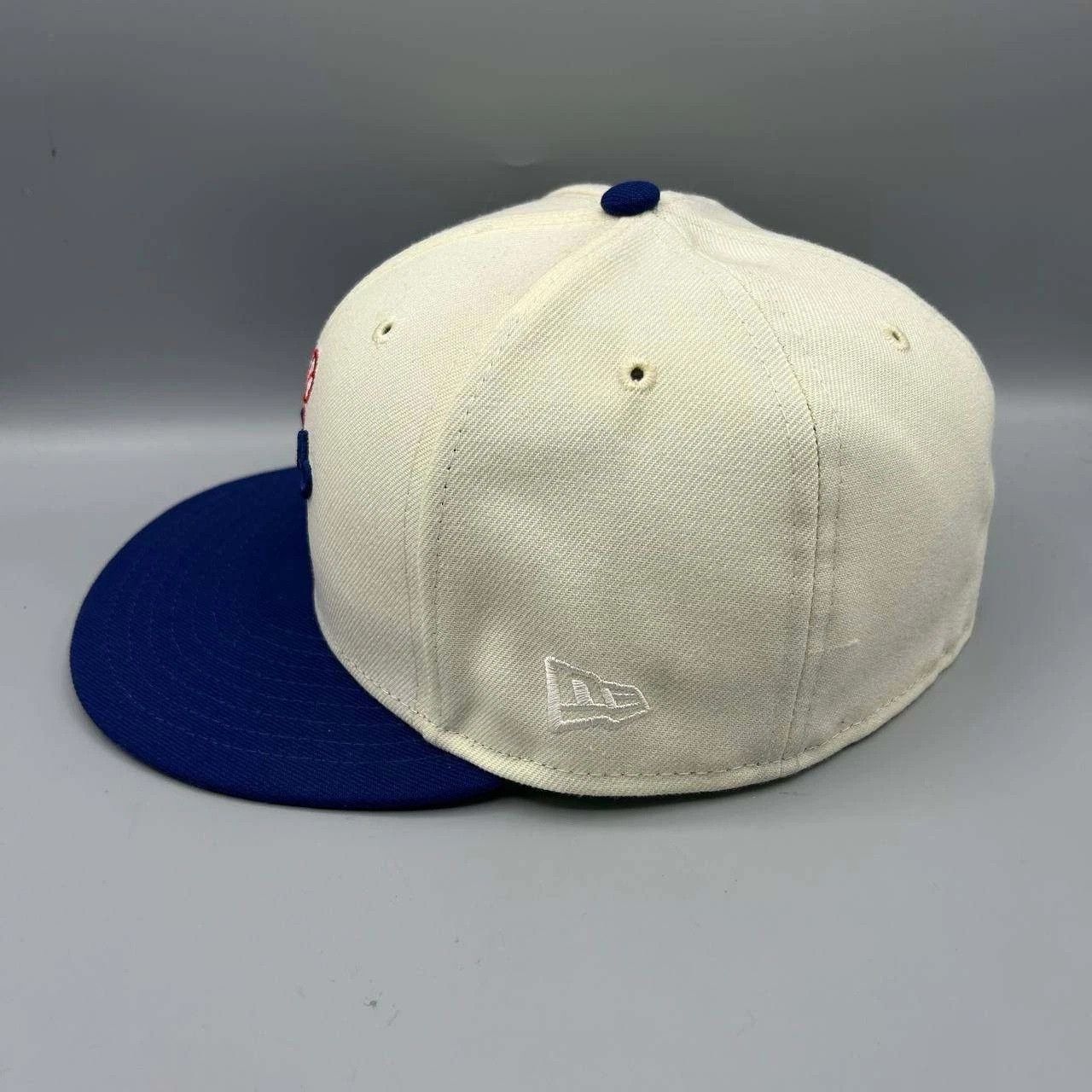 New Era Los Angeles LA Dodgers Hat Men 7 1/8 White Blue MLB Fitted Size ONE SIZE - 8 Thumbnail