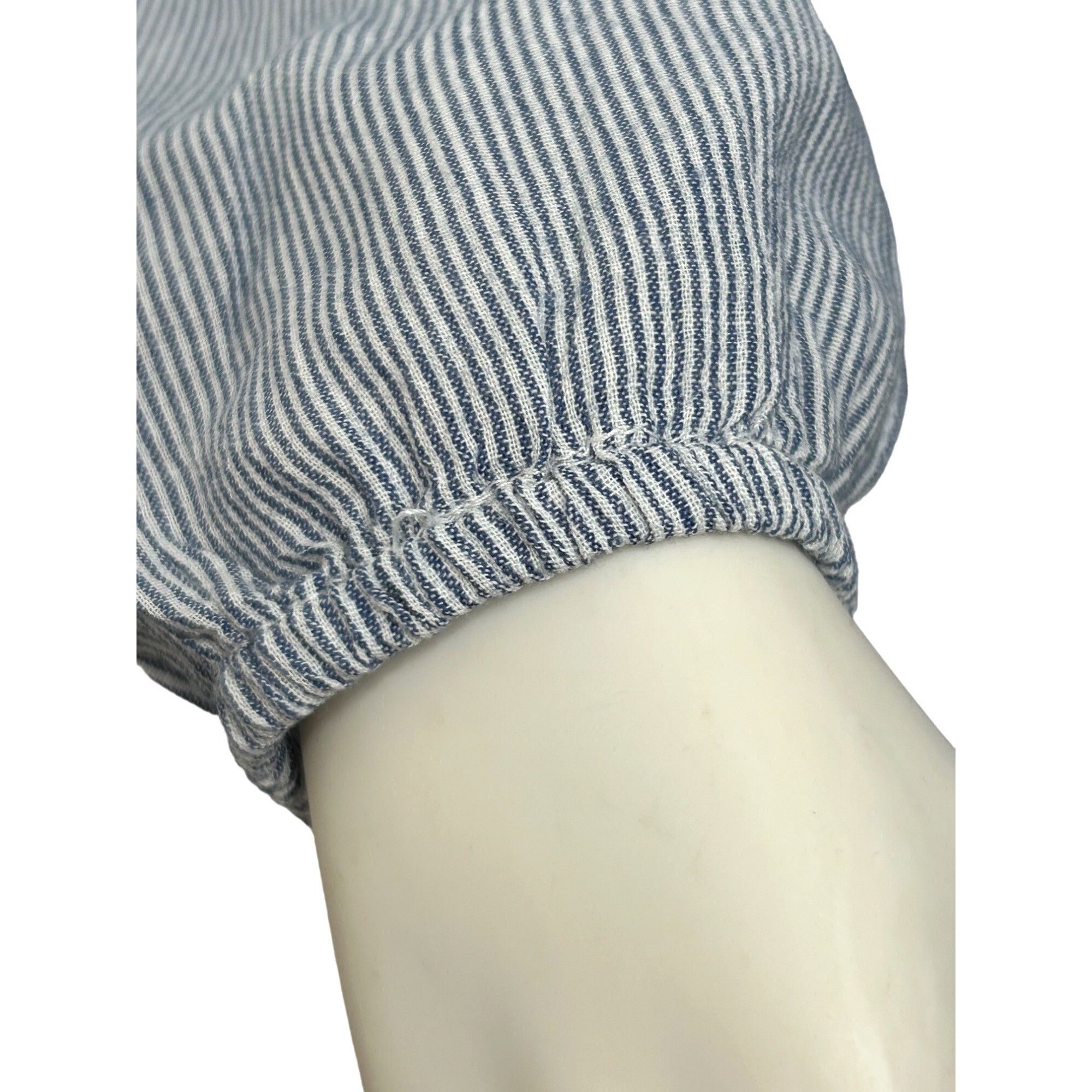 Other Westport Blouse 1X Blue White Peasant Boho Long Sleeve Embro Size XL / US 12-14 / IT 48-50 - 7 Thumbnail