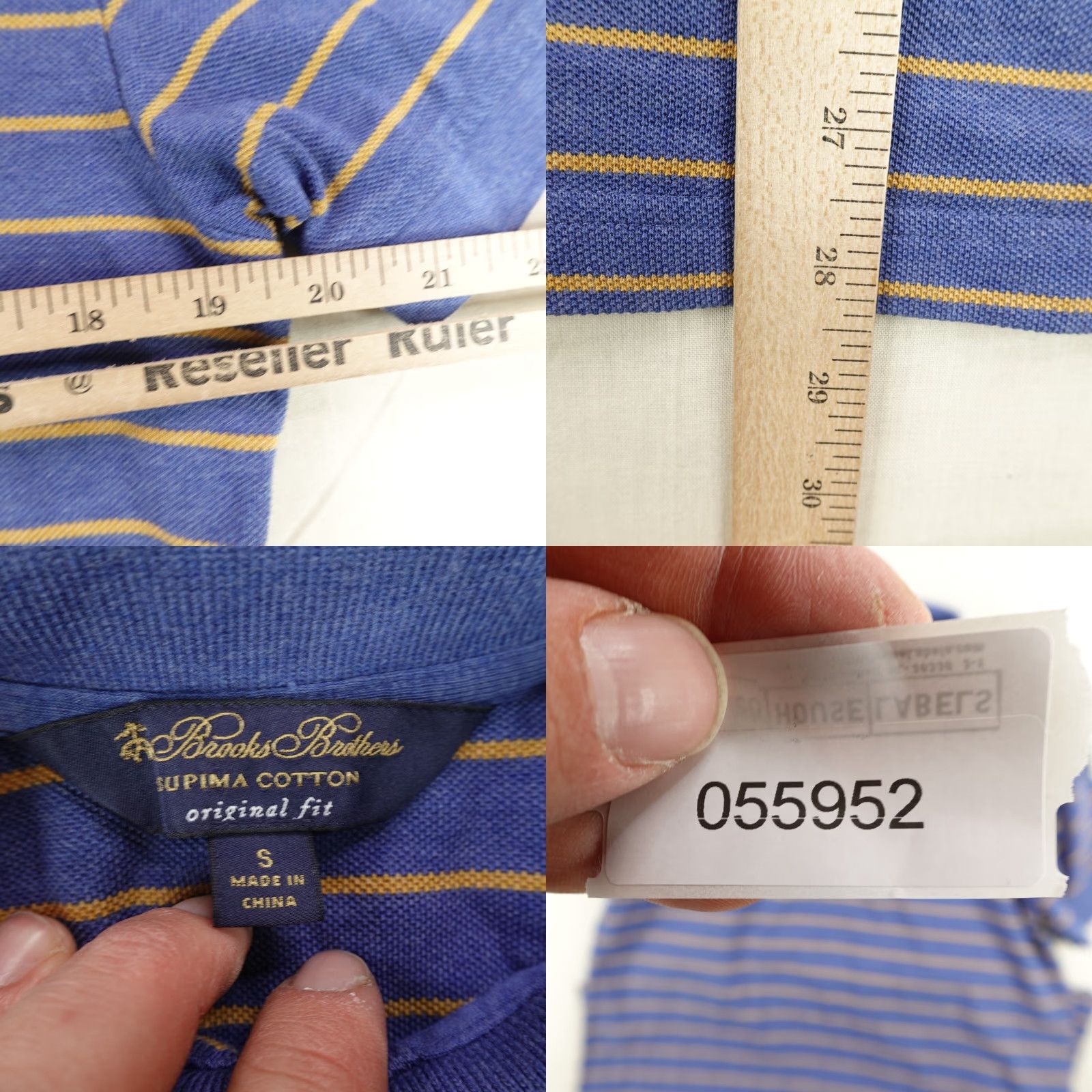 Brooks Brothers Brooks Brothers Polo Shirt Mens S Blue Striped Supima Pique Cotton Short Sleeve Collared Pullover Logo Button Regular Classic Preppy Size US S / EU 44-46 / 1 - 8 Thumbnail