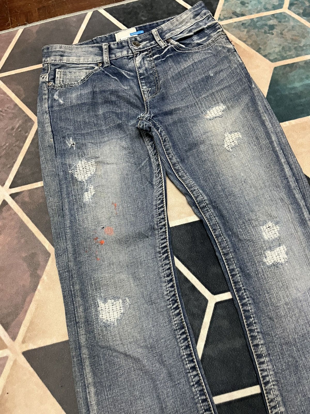 Blue Blue Japan 💥Urban Heritage FLARE Bootcut Distressed Jeans Size US 30 / EU 46 - 5 Thumbnail