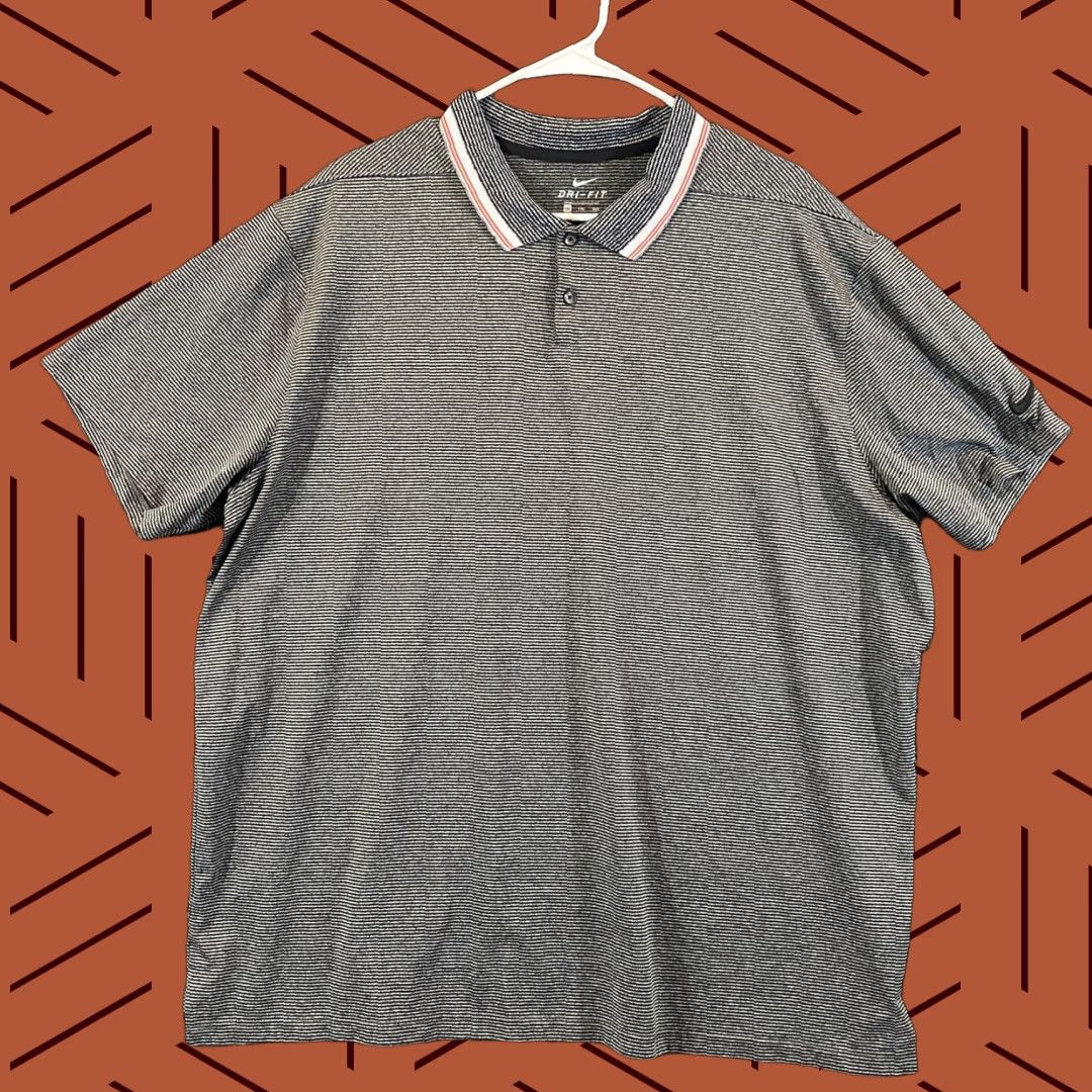 Nike Nike Polo Shirt Mens 2XL Gray Striped Dri-Fit Golf Sport Short Sleeve Polo Shirt Mens Regular Fit Casual Nike Dri-Fit Size US XXL / EU 58 / 5 - 1 Preview