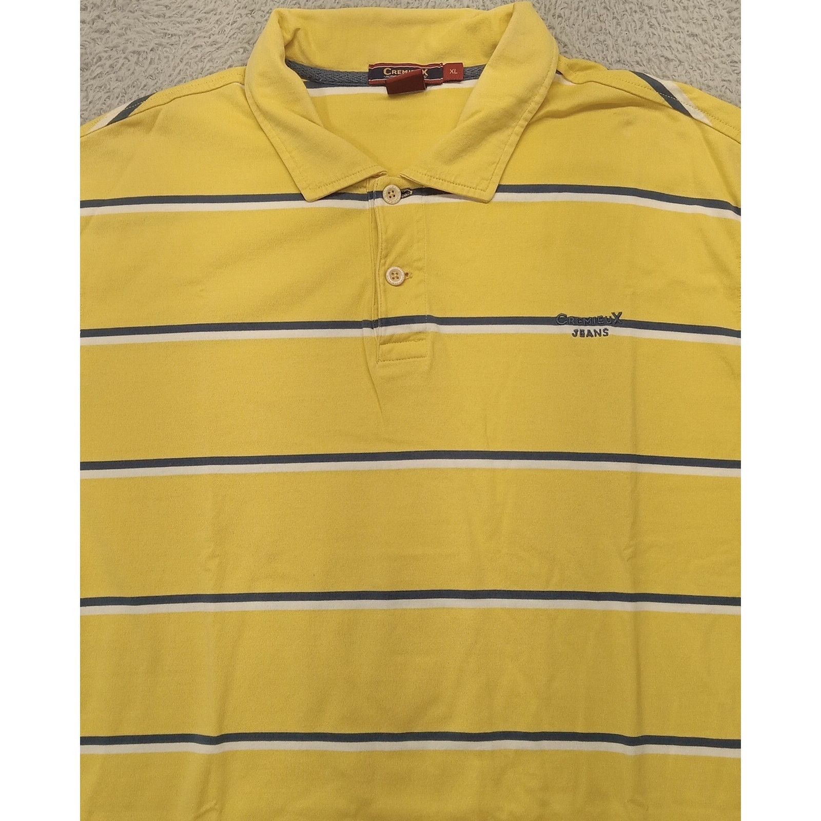 Cremieux Cremieux Polo Shirt XL 2 Button Short Sleeve Yellow Stiped Size US XL / EU 56 / 4 - 3 Thumbnail