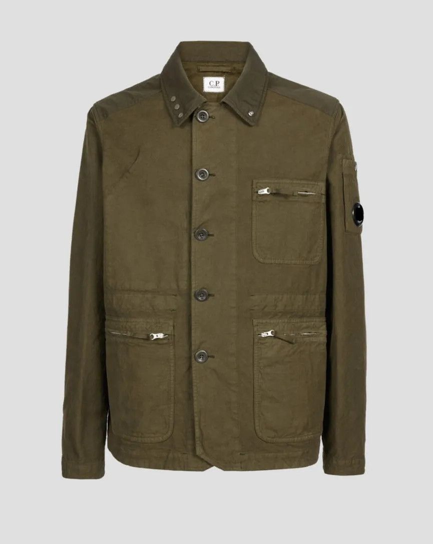 C.P. Company o1y1224 Solid Color Shirt in Military Green Size US M / EU 48-50 / 2 - 1 Thumbnail