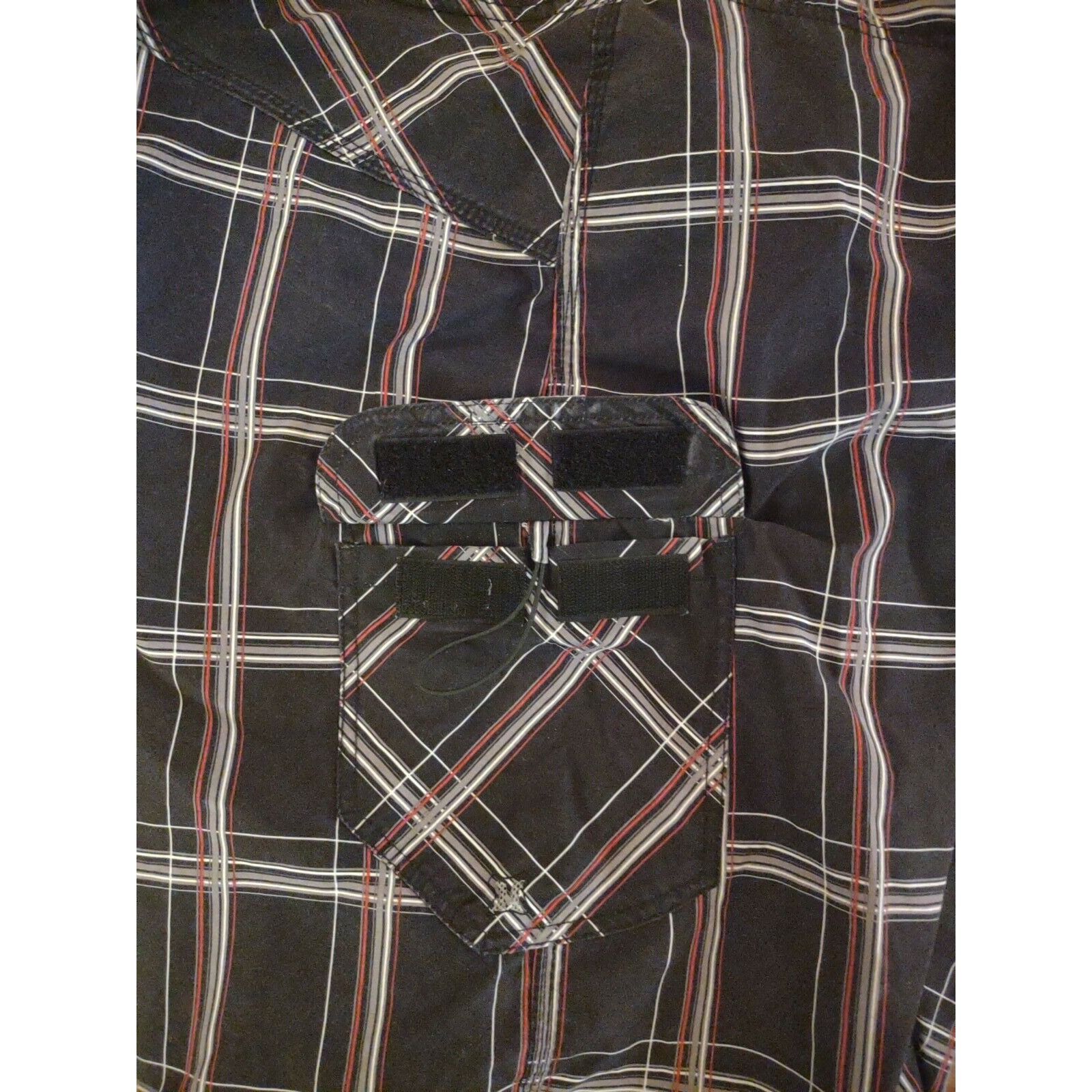 Hurley Hurley Mens Navy Blue Red White Plaid Drawstring Cargo Short Size US 38 / EU 54 - 9 Thumbnail