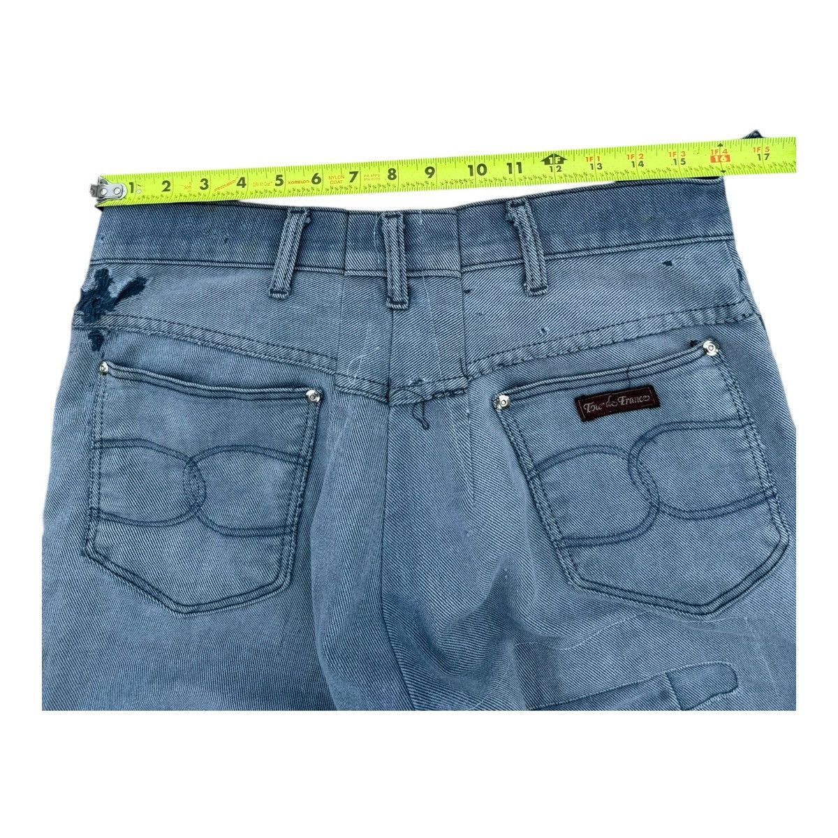 Vintage Tour de France Y2K Patchwork Wide Leg Denim Jeans Size 33 Size US 33 - 6 Thumbnail