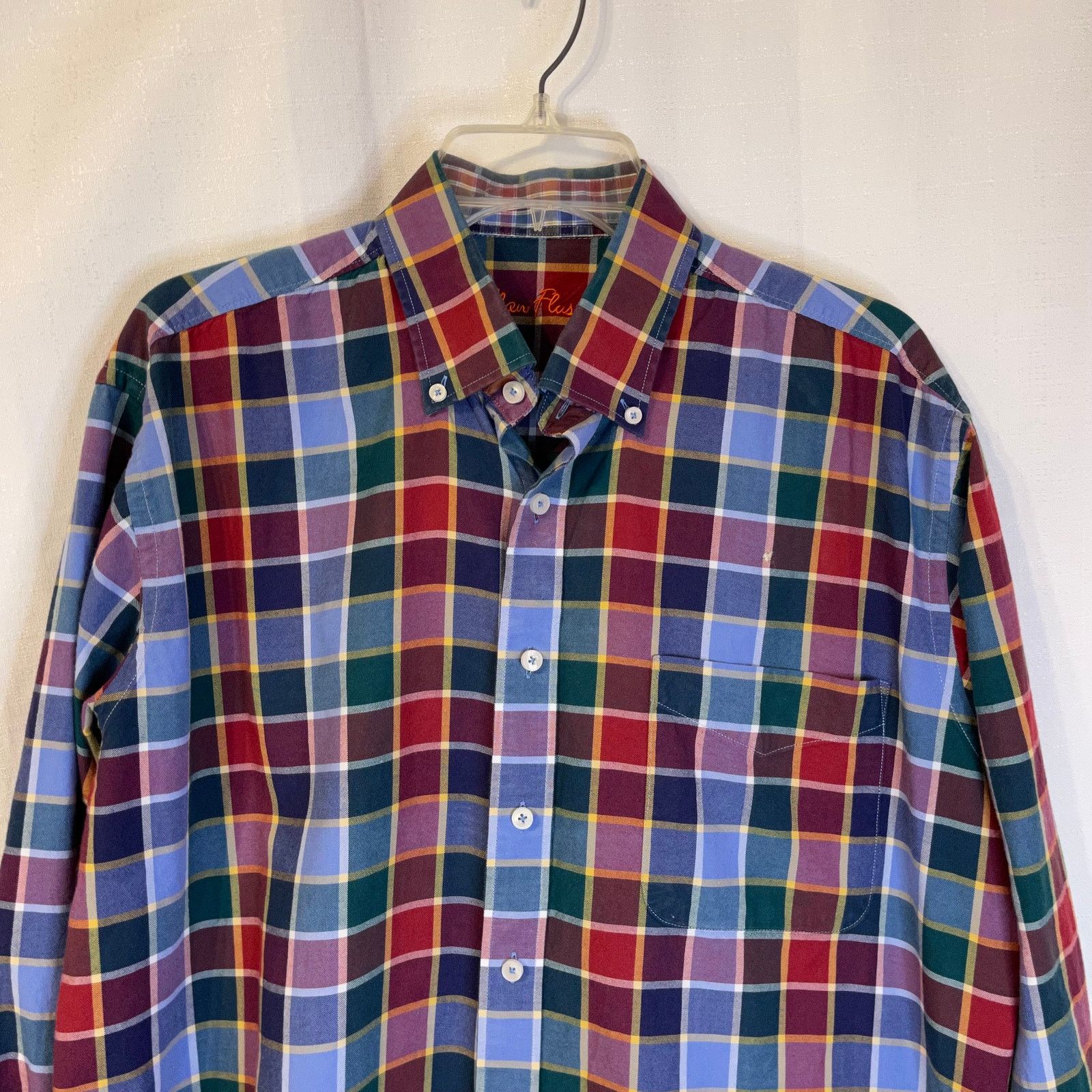 Alan Flusser Alan Flusser Men's Plaid Button Down Shirt, L Size US L / EU 52-54 / 3 - 3 Thumbnail