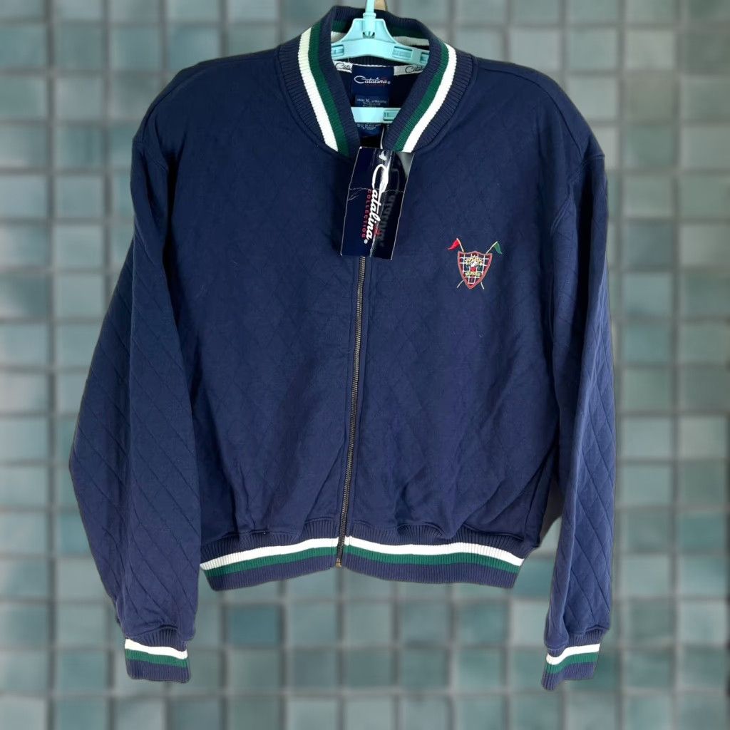 Catalina Catalina Brand Catalina Quilted Full Zip Golf Jacket Women Size XL Blue Knit Trim Size XL / US 12-14 / IT 48-50 - 1 Thumbnail