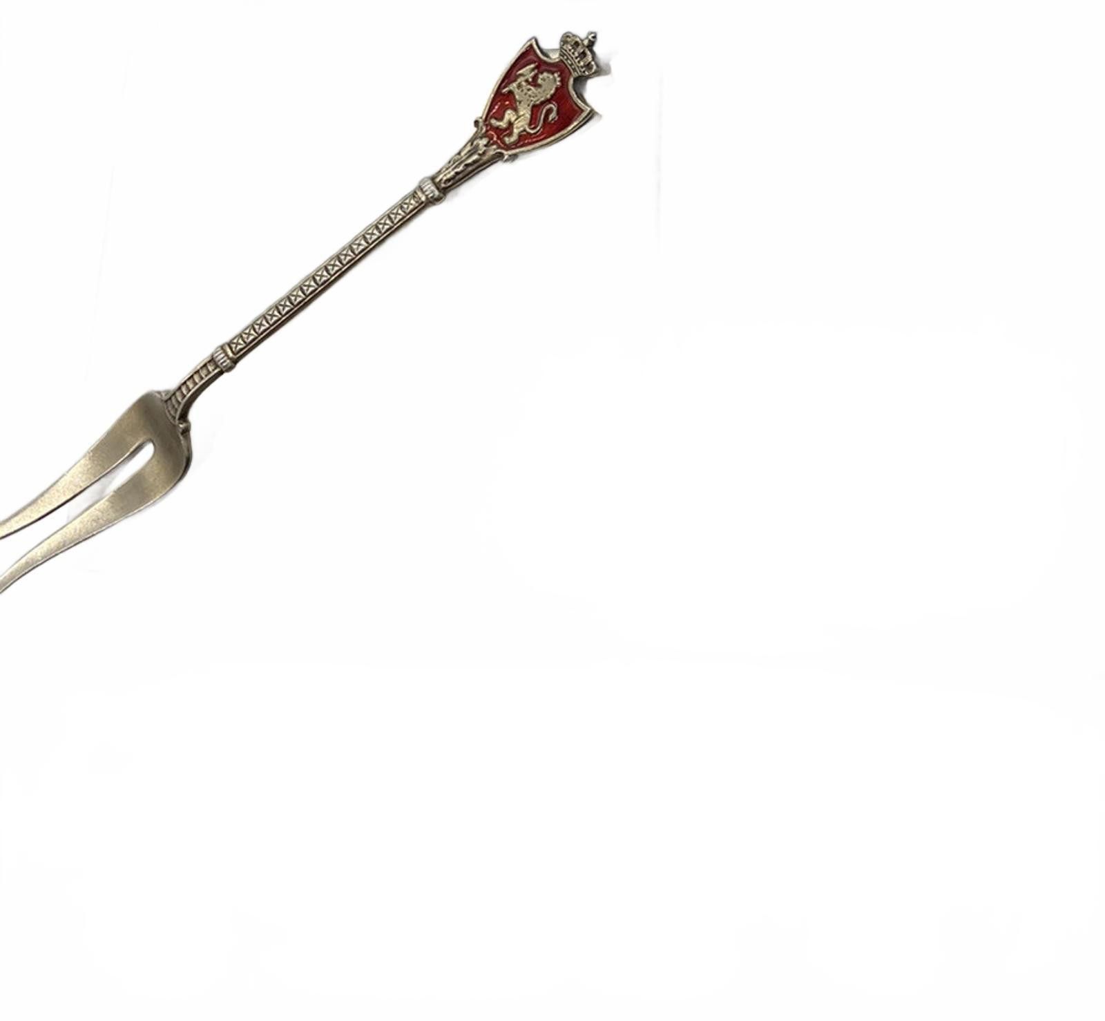 Other Marius Hammer 930 Silver Coat of Arms NORWAY Crest Lion FORK Size ONE SIZE - 9 Thumbnail