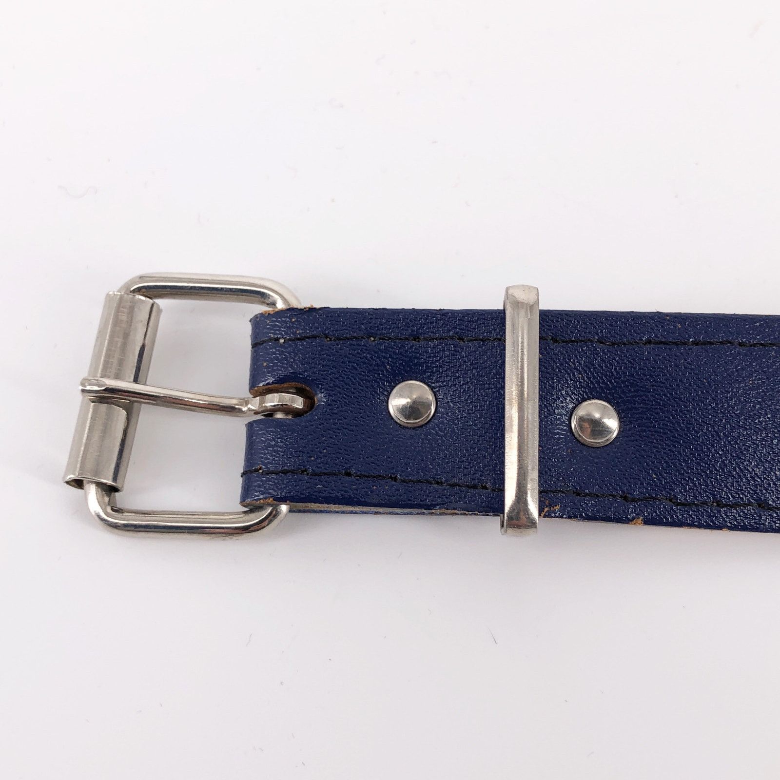 Vintage 80s asymmetrical navy blue belt 1980s vintage Size ONE SIZE - 4 Thumbnail