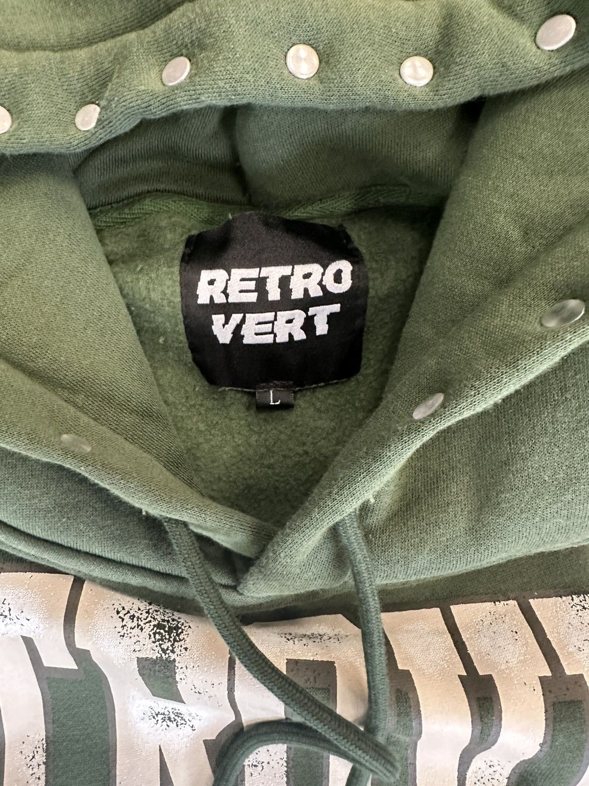 RETROVERT Retrovert Studded Destruction Hoodie Green Size US L / EU 52-54 / 3 - 2 Thumbnail