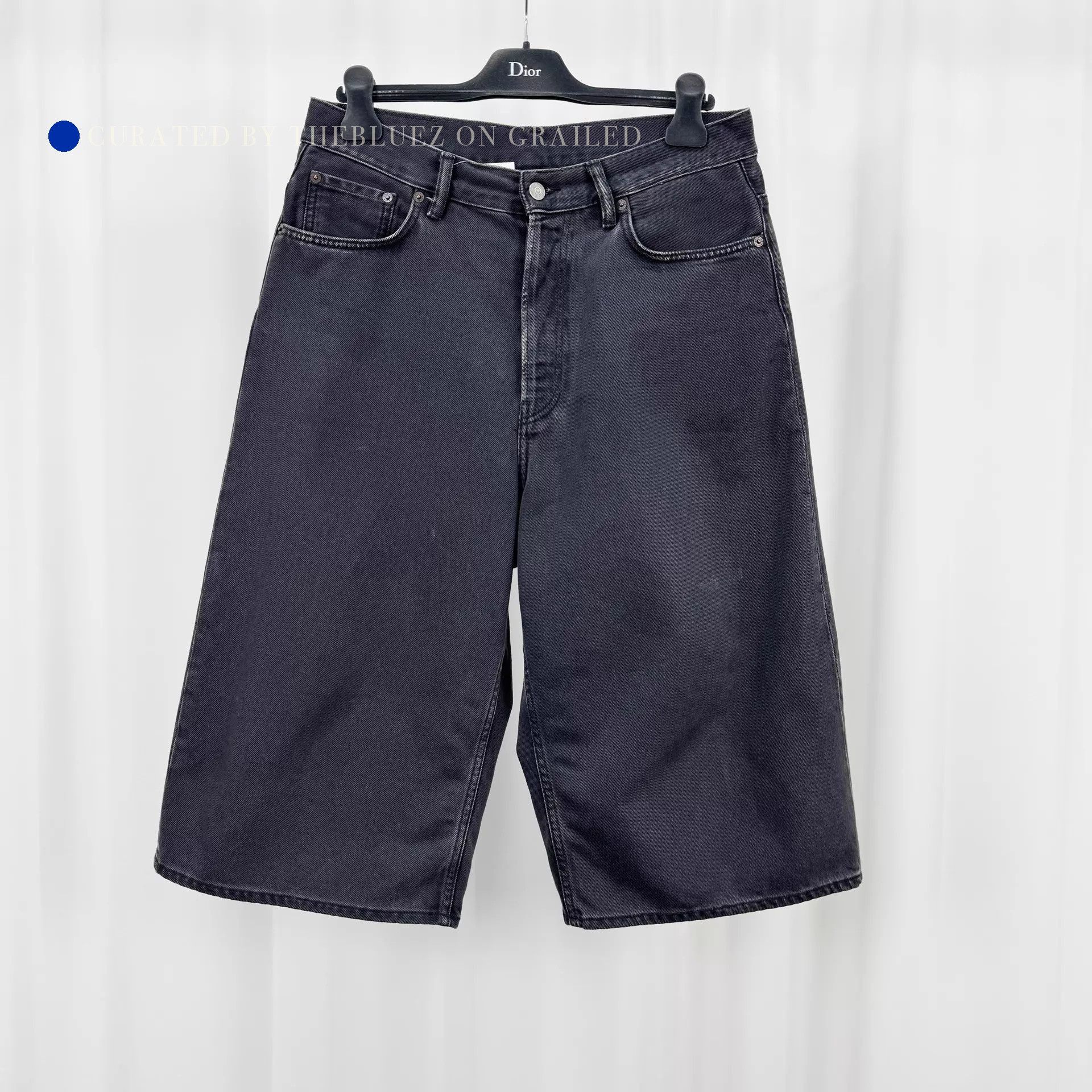 Acne Studios Black Washed Cropped Pants, Size 32 Size US 32 / EU 48 - 1 Thumbnail