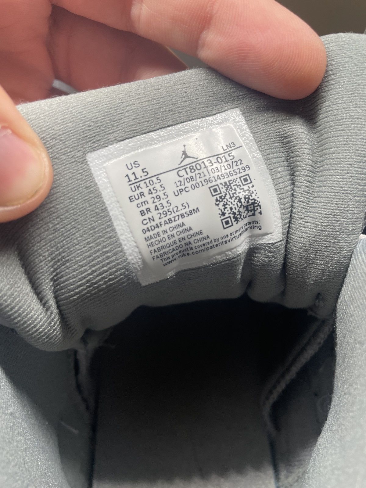 Jordan Brand Jordan 12 Retro Stealth Grey Size US 11.5 / EU 44-45 - 5 Thumbnail