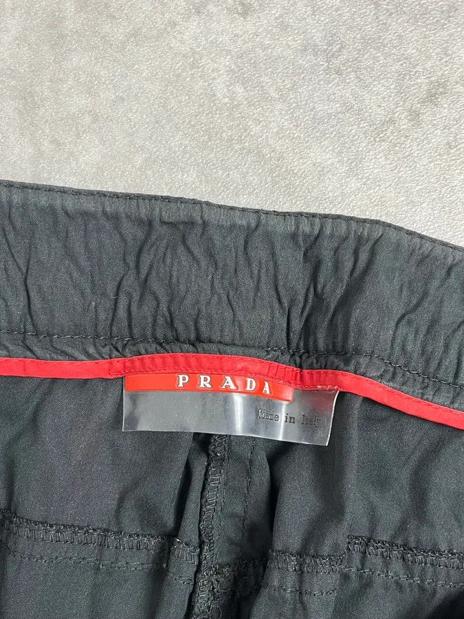 Prada 2000s Prada Black Nylon Minimalist Cargo Pants Size US 31 - 12 Thumbnail