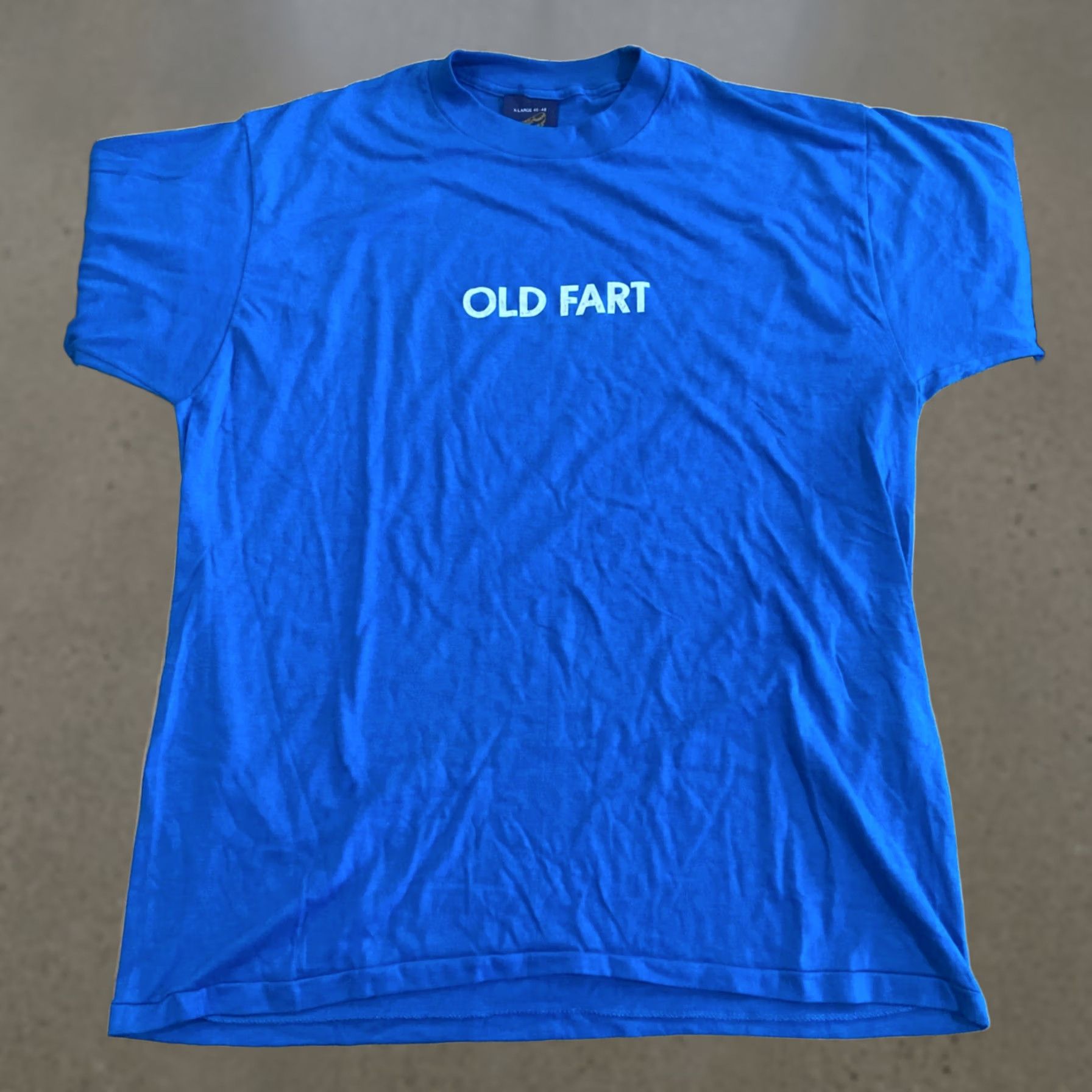 Vintage VINTAGE Old Fart graphic tee XL Blue Cotton Knit Crew Neck Short Sleeve T-Shirt Men Men XL Blue 1990s Size US XL / EU 56 / 4 - 1 Thumbnail