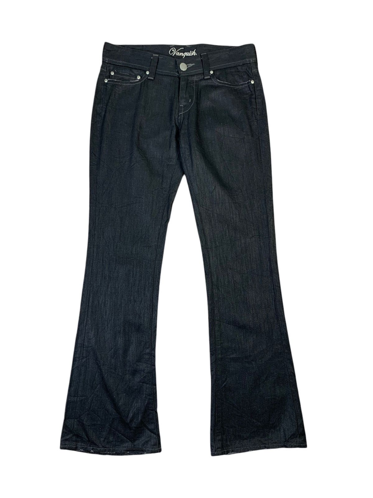 Vanquish Y2K 2000’s Vanquish Gold Japan Black Flare denim Size US 28 / EU 44 - 1 Thumbnail