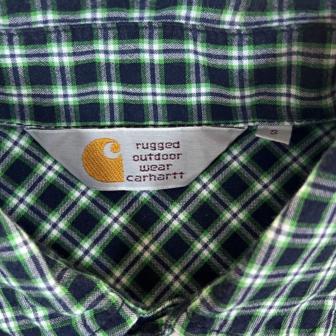Carhartt Carhartt Rugged Outdoor Wear Navy Green Check Long Sleeve Cotton Shirt Small Mens Size US S / EU 44-46 / 1 - 4 Thumbnail