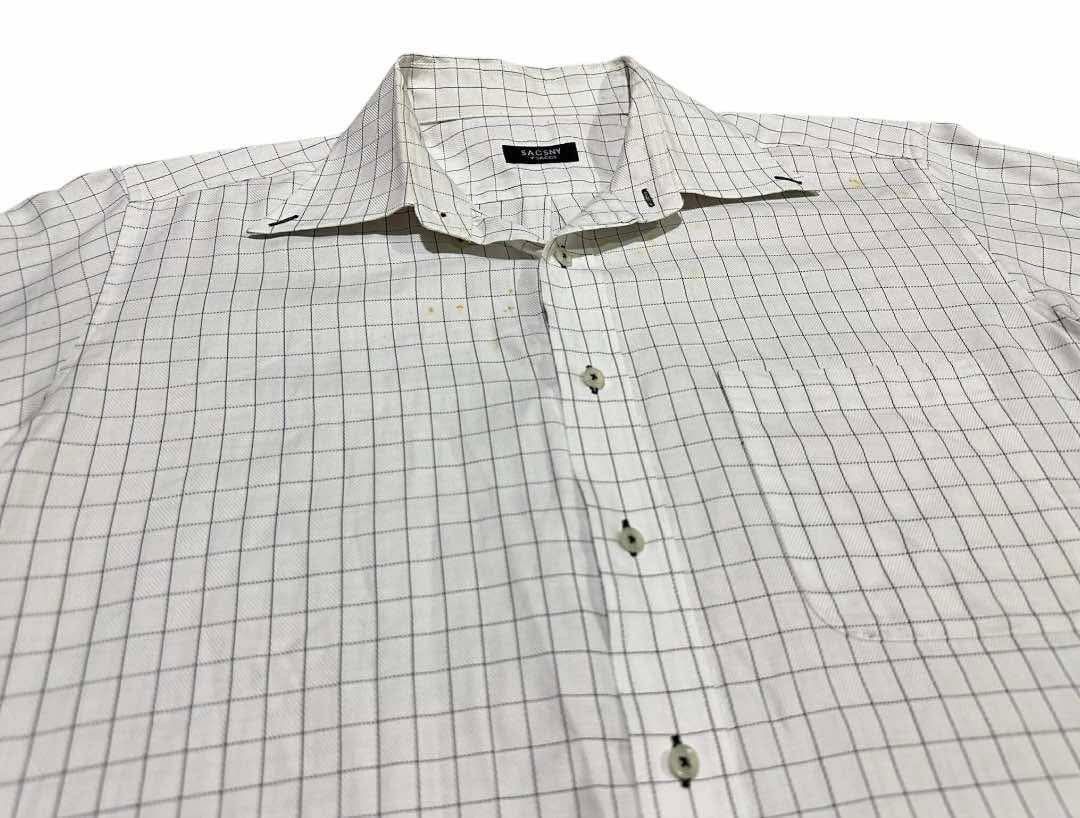 Yohji Yamamoto 🔥Vintage Sacsny Y’Saccs By Yohji Yamamoto Grid Shirt Ss Size US XL / EU 56 / 4 - 1 Thumbnail